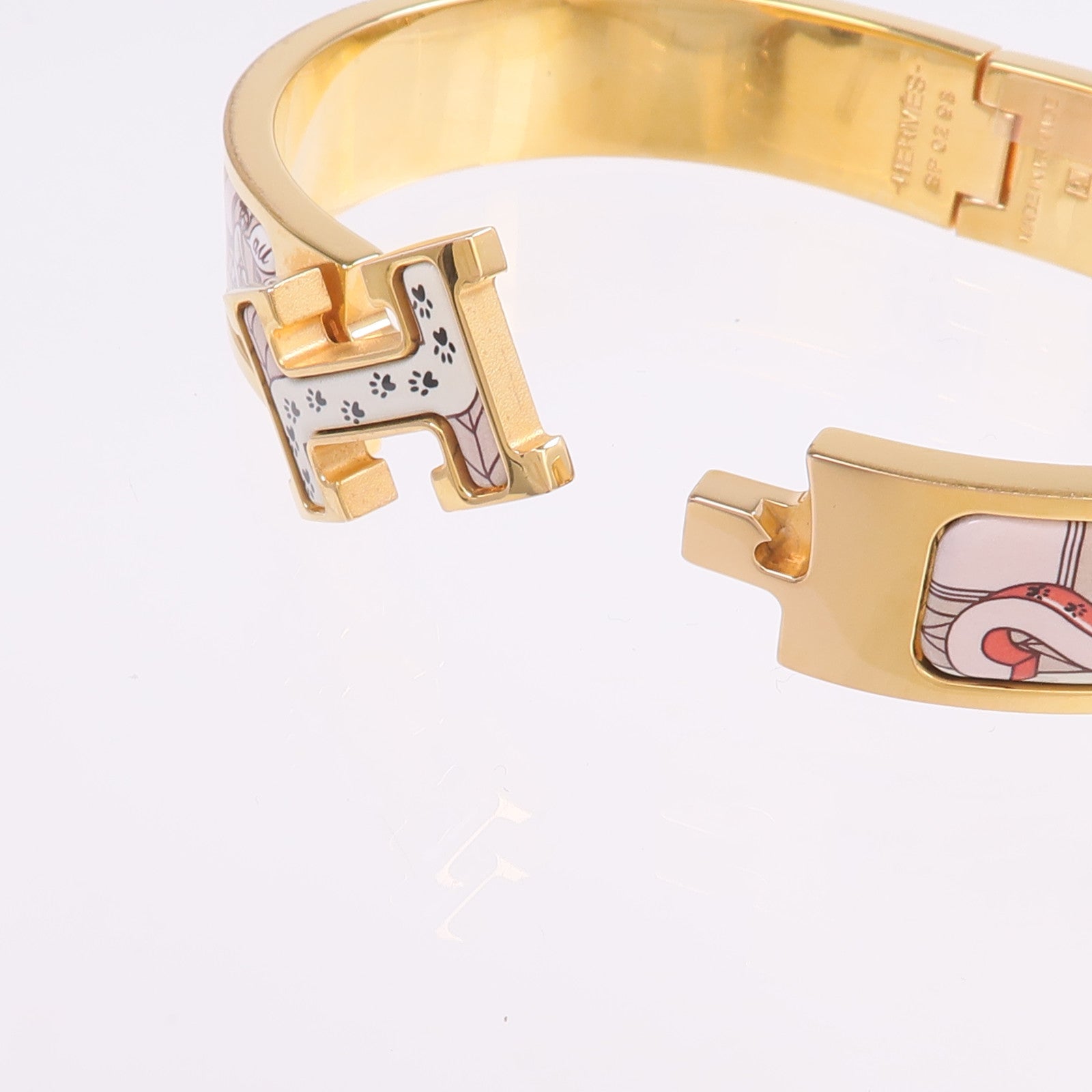 HERMES 金屬/琺瑯Clic H Bracelet金扣手帶