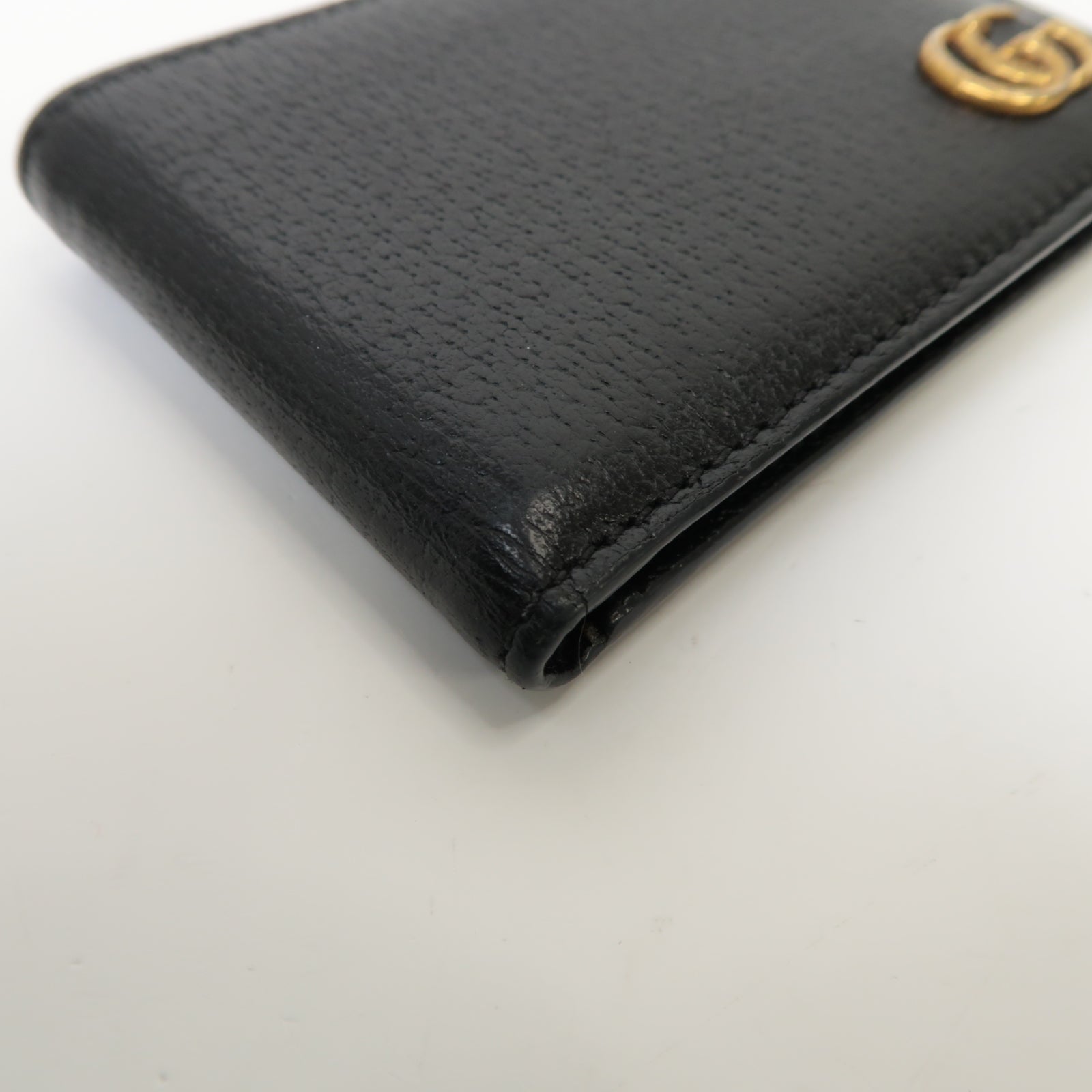 GUCCI 【激減優惠】牛皮皮革Wallet金扣錢包黒色