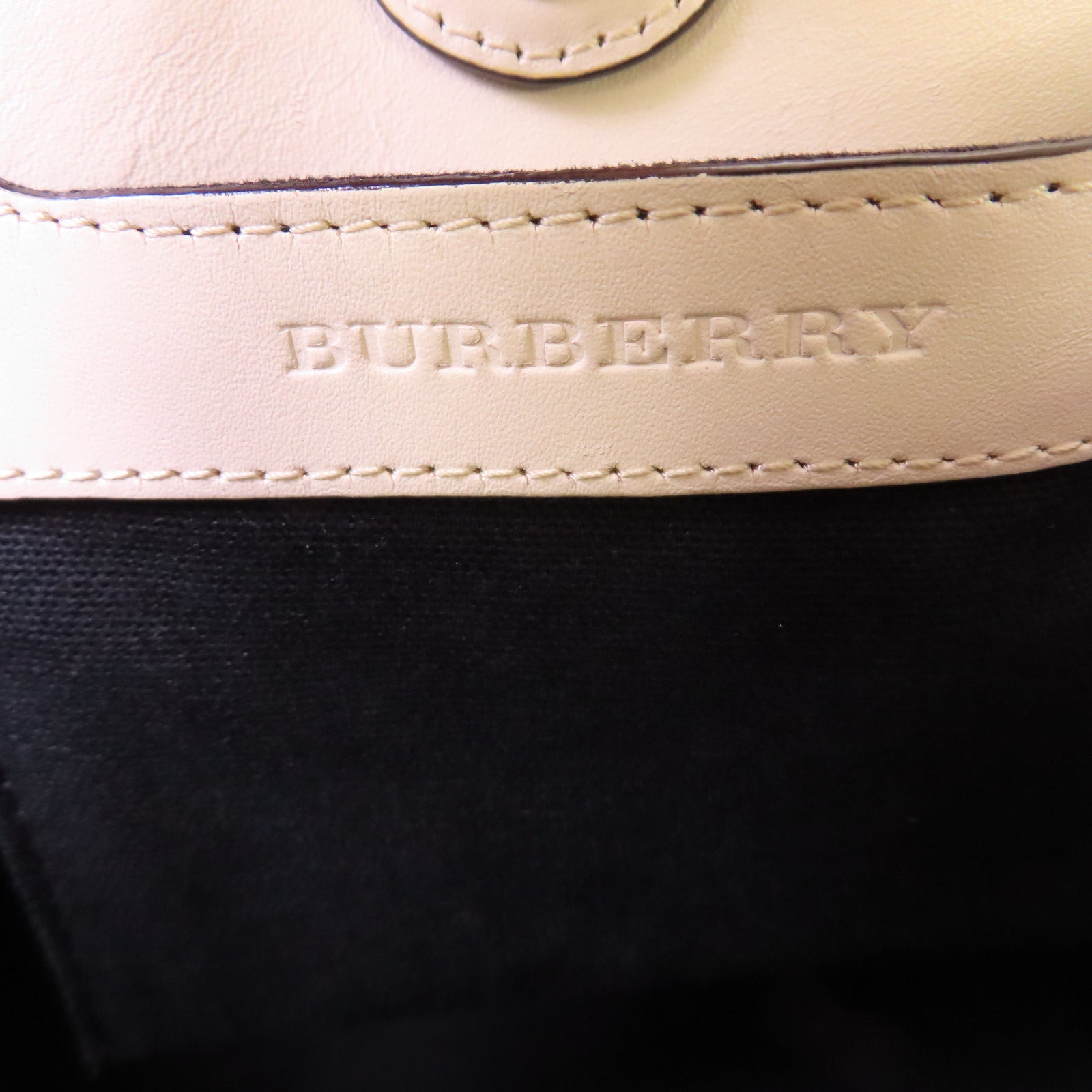 BURBERRY 帆布Hand Bag銀扣手挽袋啡色/白色