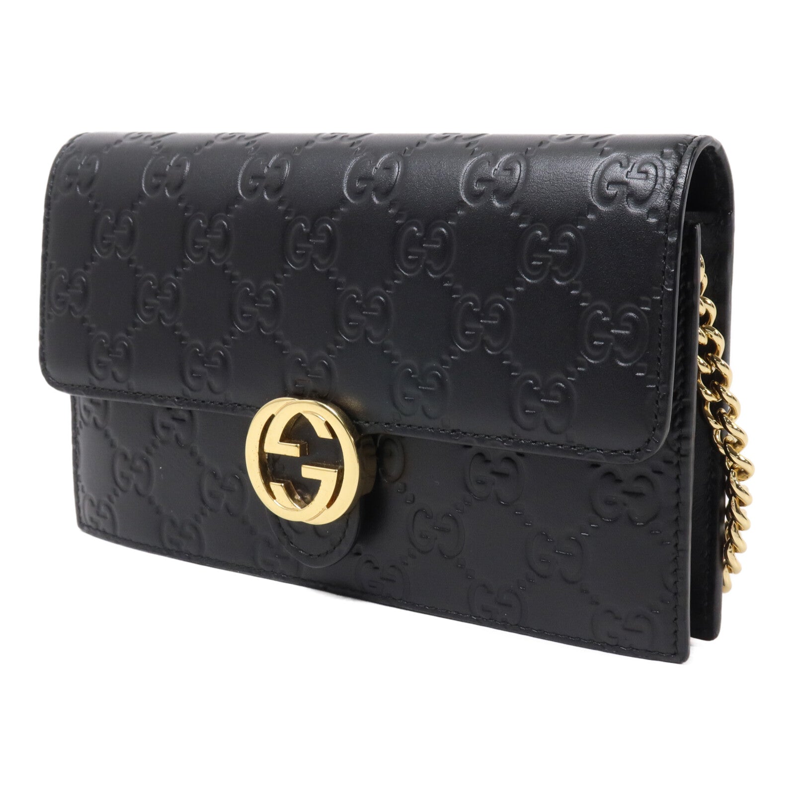 GUCCI 牛皮皮革Guccissima Chain Wallet鏈帶肩背袋