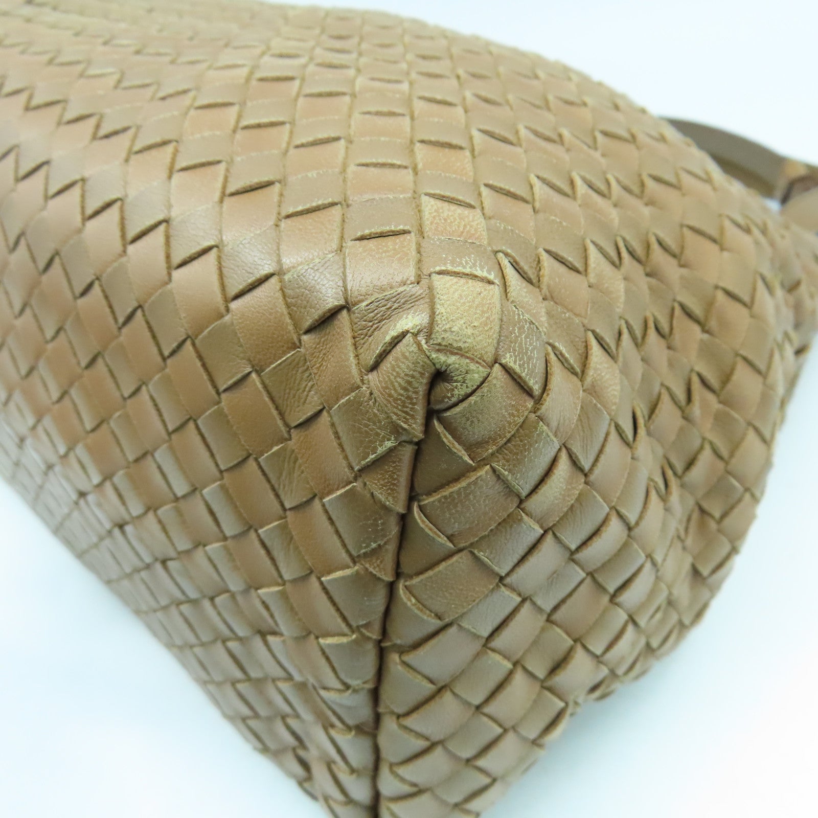 BOTTEGA VENETA 【激減優惠】羊皮皮革Shoulder Bag金扣肩背袋啡色