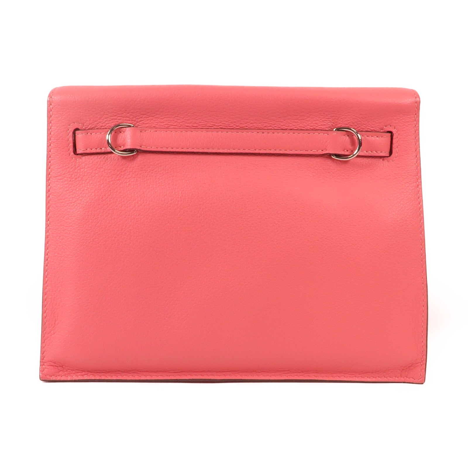HERMES Ever Color皮革Kelly Danse銀扣肩背袋Rose Azalee