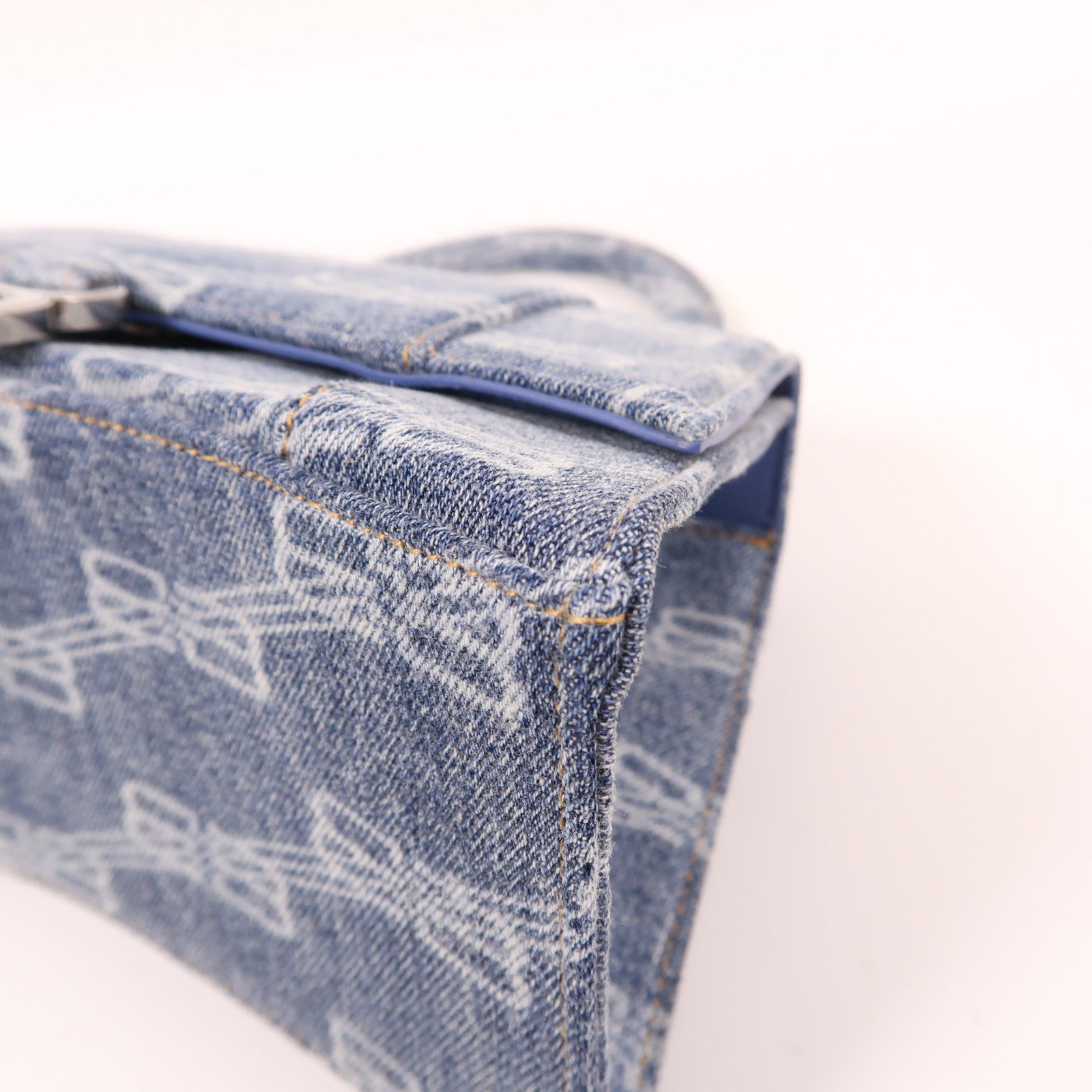 BALENCIAGA SHW Hourglass XS 2 Way Bag Denim Blue