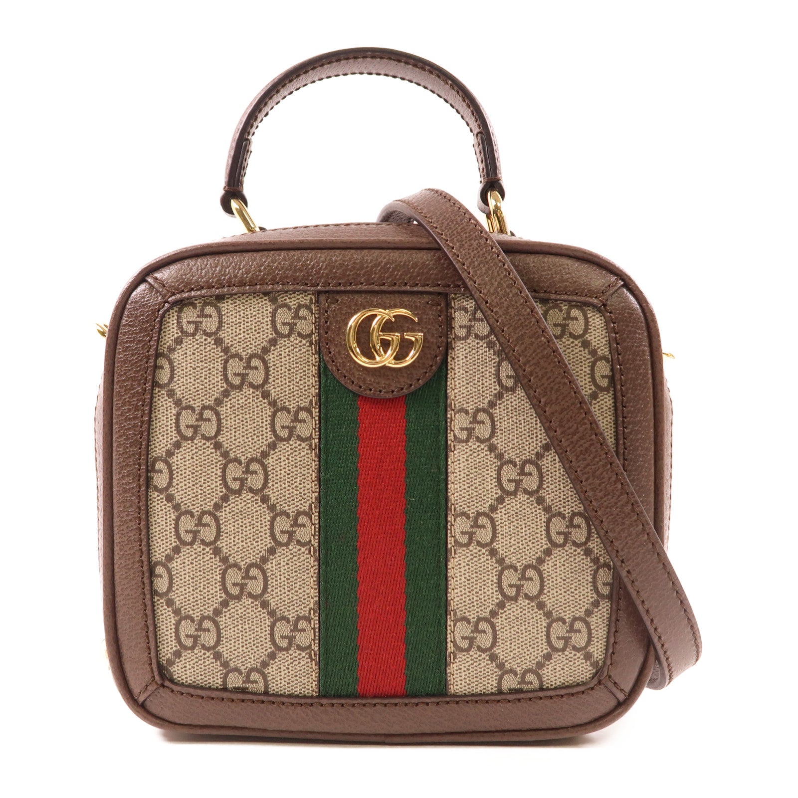GUCCI GG GHW Ophidia 2 Way Shoulder 772157 Coated Canvas Brown