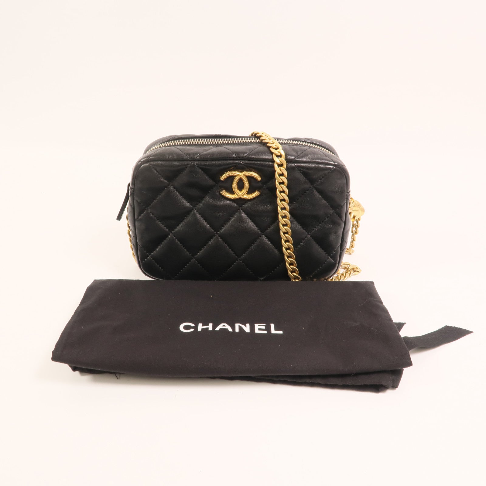 CHANEL 【激減優惠】羊皮皮革Chain Shoulder金扣鏈帶肩背袋