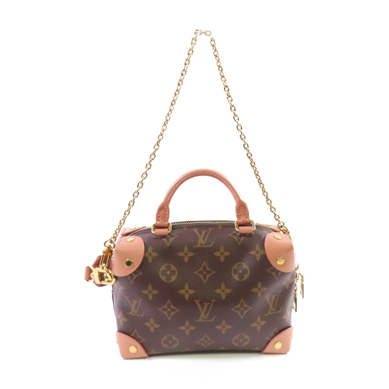 LOUIS VUITTON Monogram Petite Malle Souple 2Way Shoulder Bag金扣手挽肩帶兩用袋