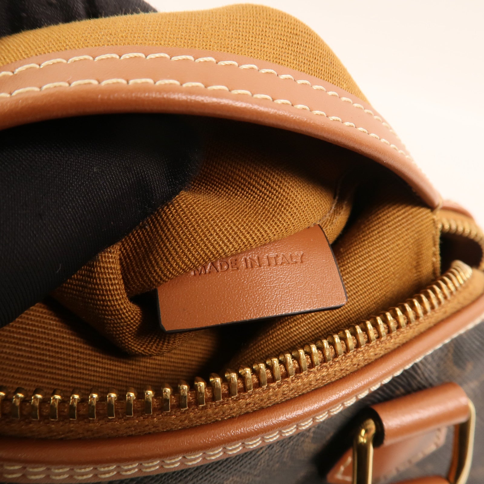 CELINE 塗層帆布Shoulder Bag金扣手挽肩背兩用袋