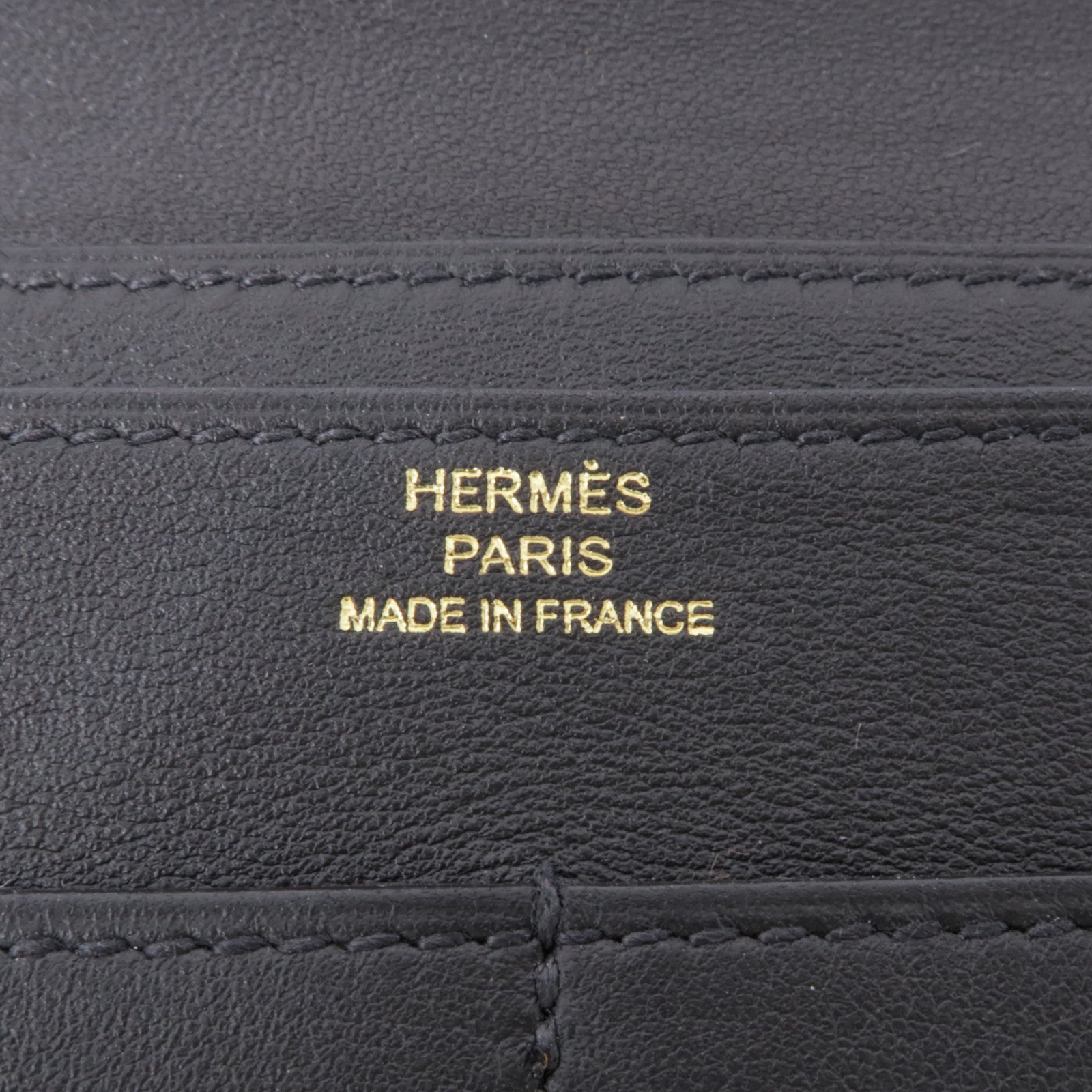 HERMES Swift皮革Dogon Long Wallet金扣長錢包Noir