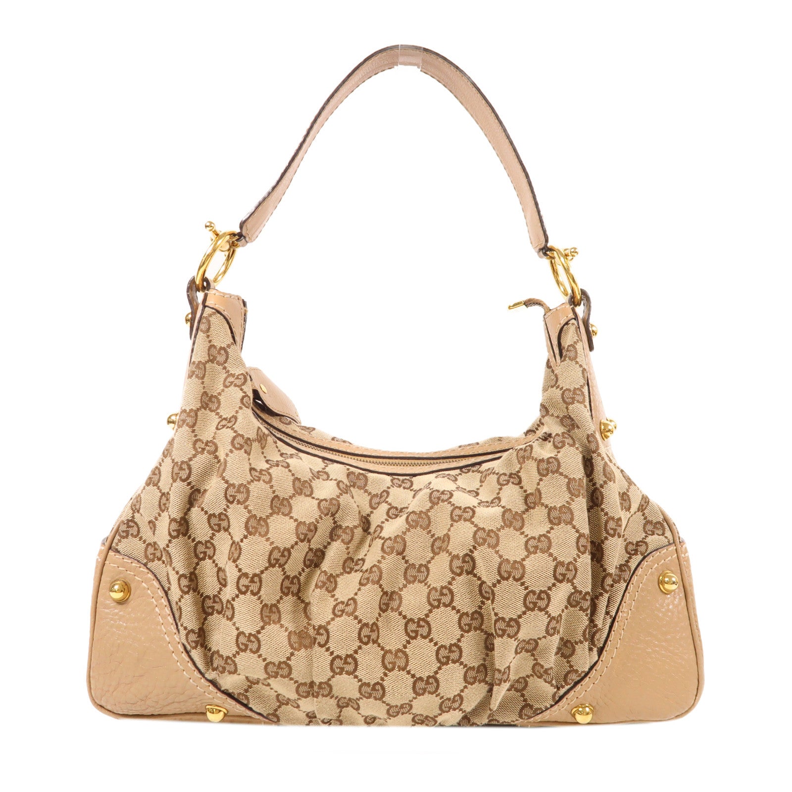 GUCCI 【激減優惠】帆布Shoulder Bag金扣肩背袋棕色