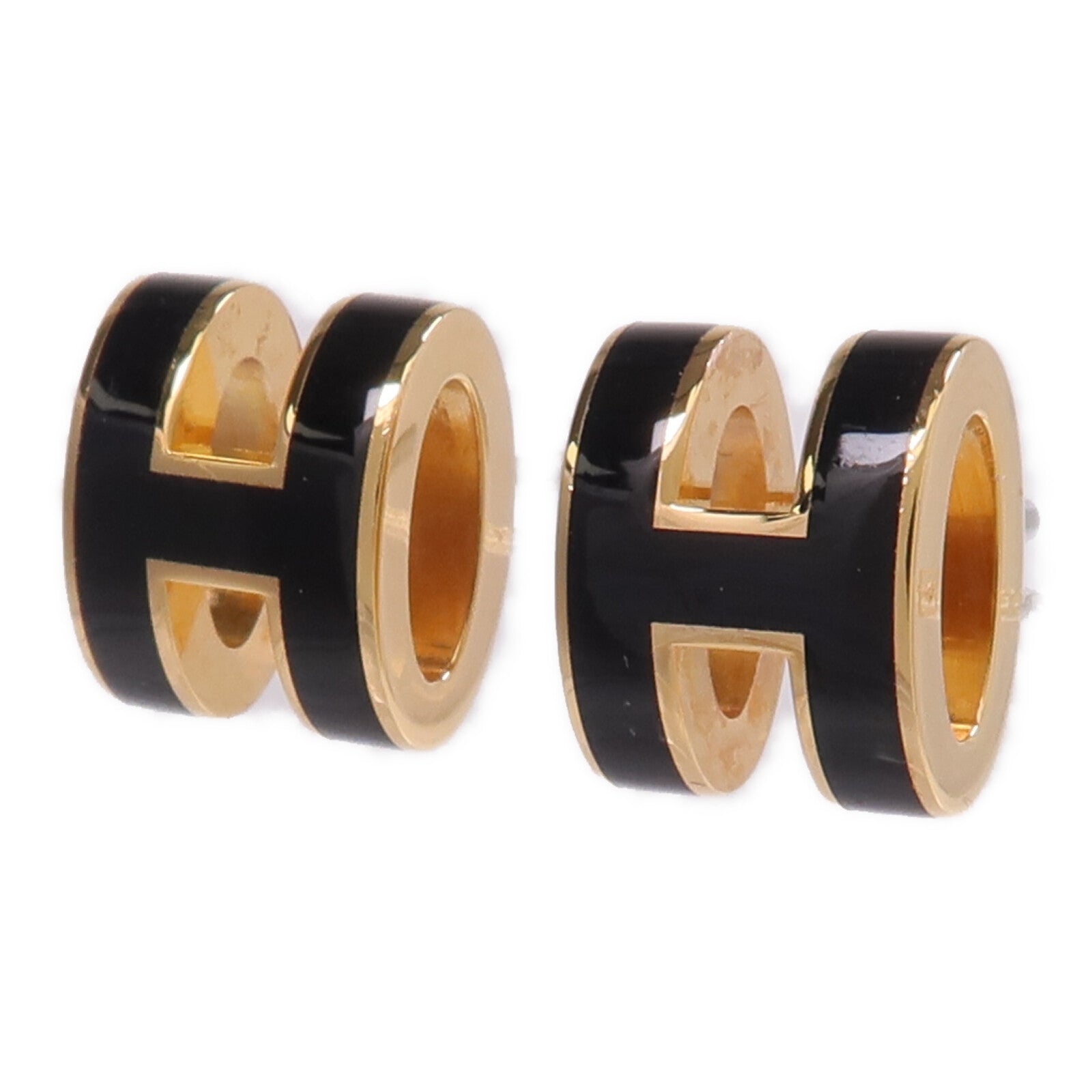 HERMES 金屬Mini Pop H Earrings耳環Noir