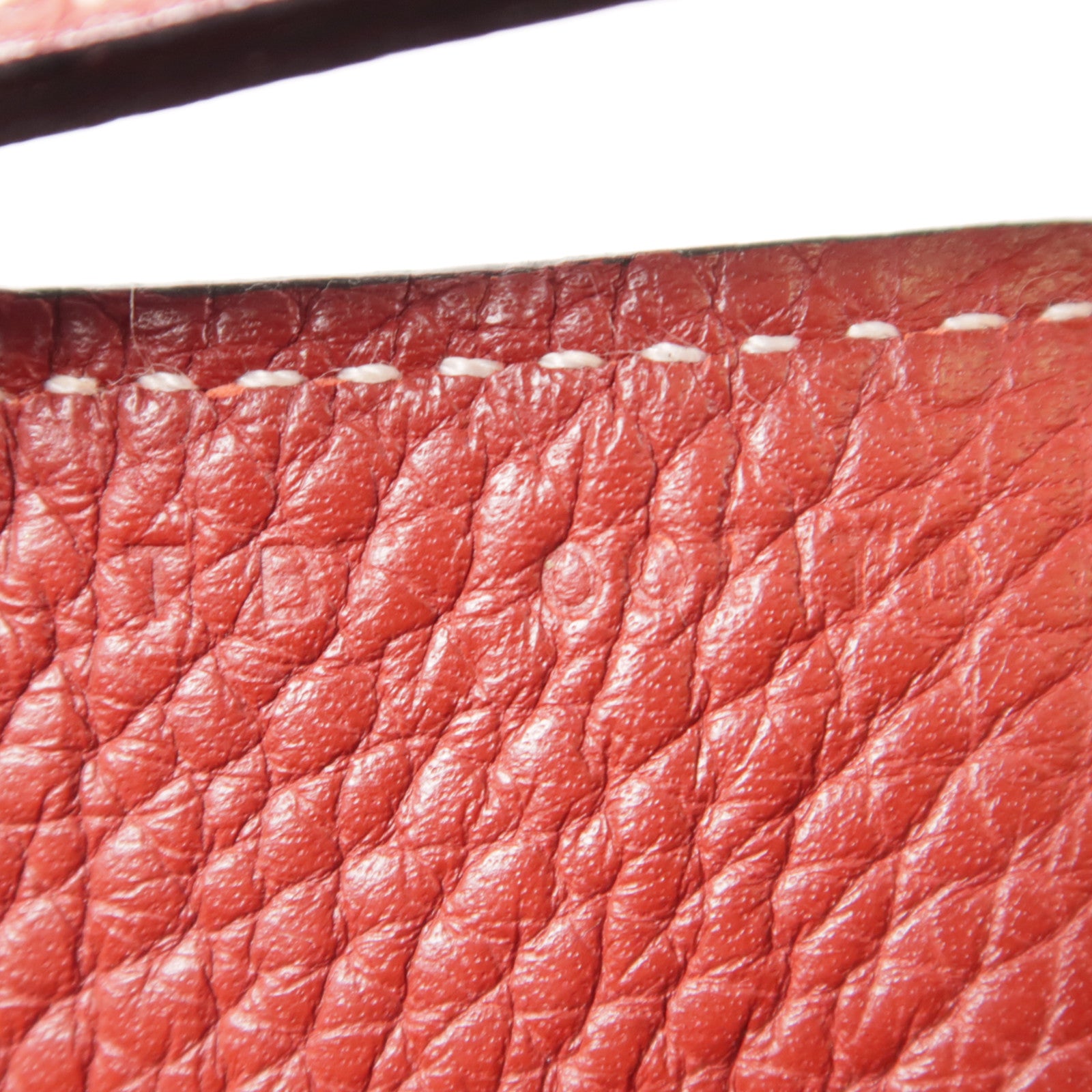 HERMES Clemence皮革Halzan 31銀扣手挽肩背兩用袋Rouge H紅色