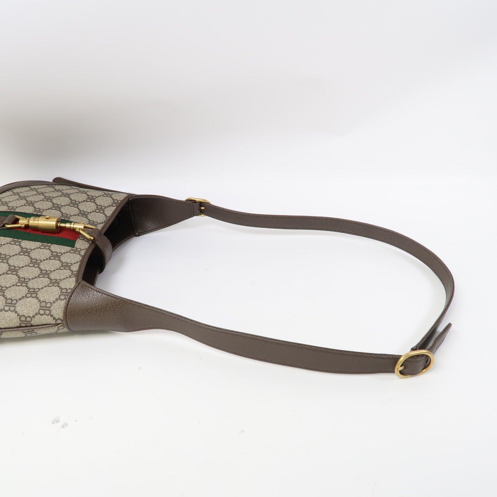 BALENCIAGA 塗層帆布Balenciaga X Gucci Jackie 1961 Small Hobo Bag金扣肩背袋啡色