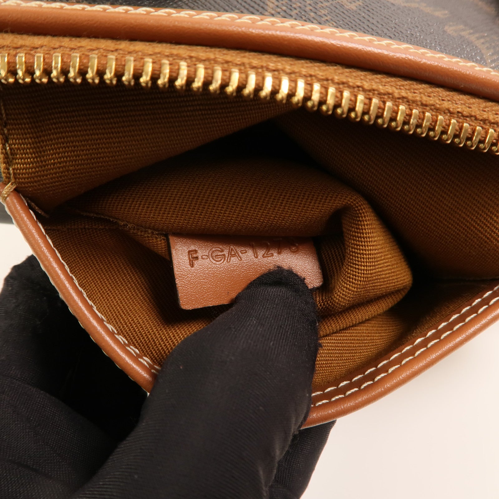 CELINE 塗層帆布Shoulder Bag金扣手挽肩背兩用袋