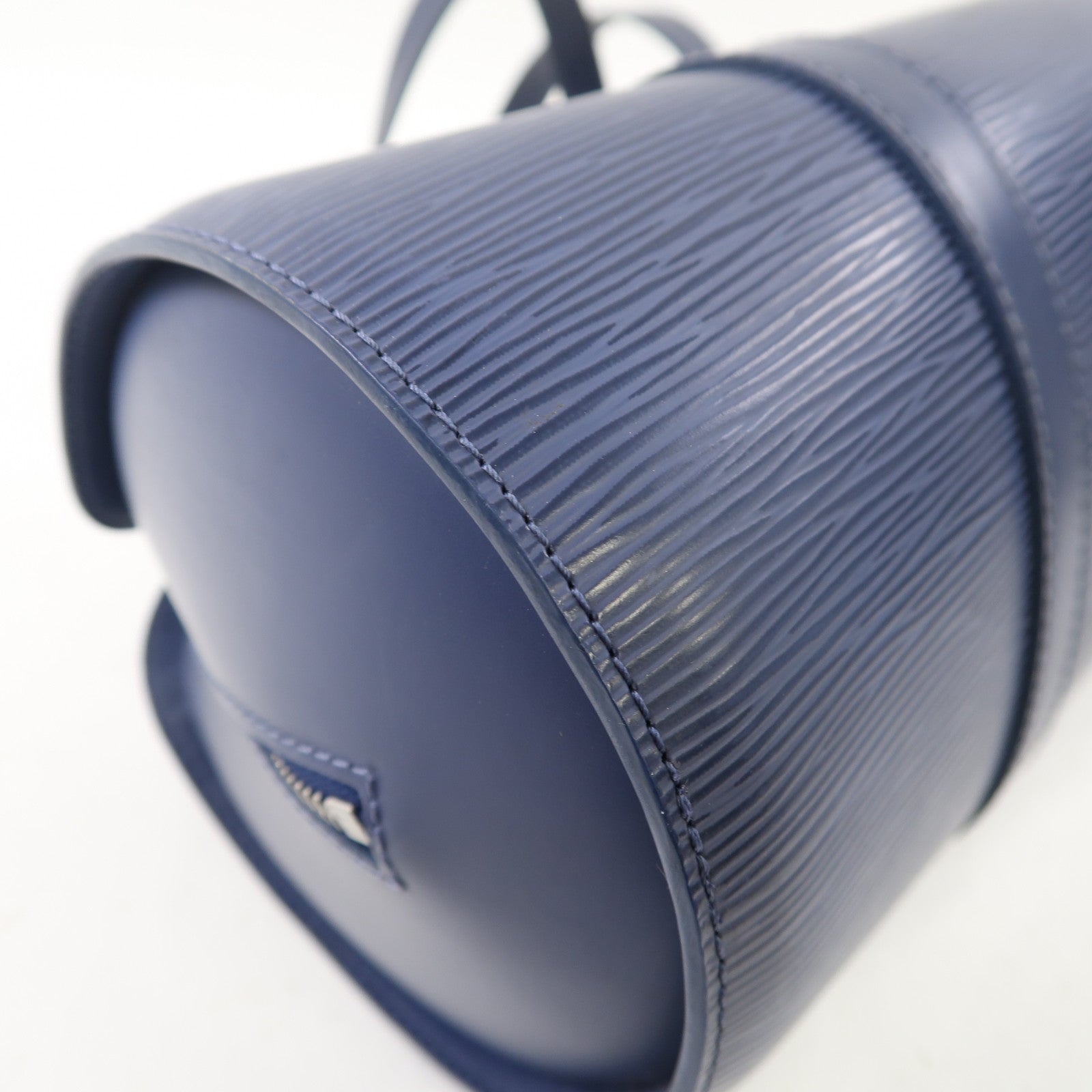 LOUIS VUITTON Epi Soufflot銀扣手挽袋藍色