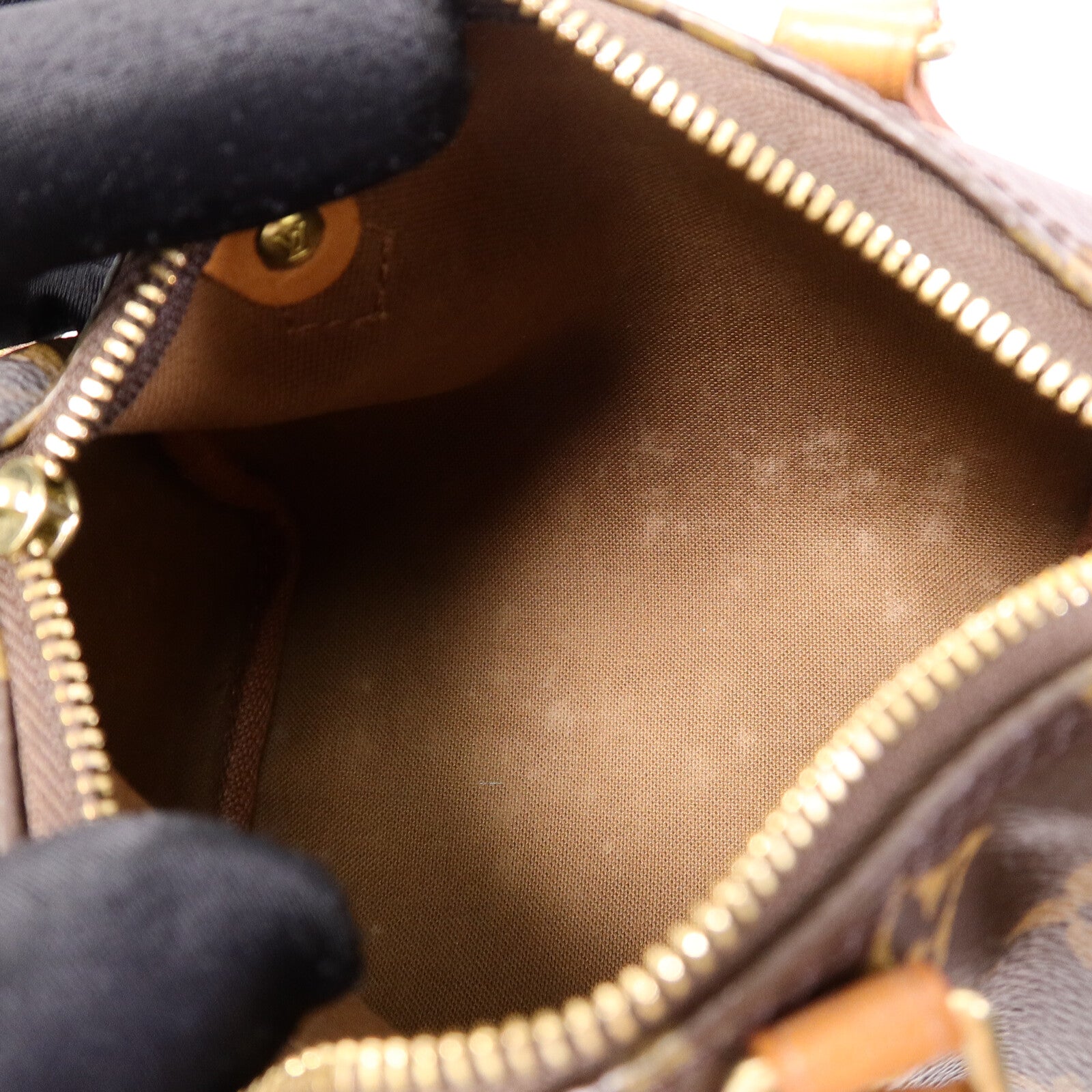LOUIS VUITTON Monogram Nano Speedy手挽肩背兩用袋棕色