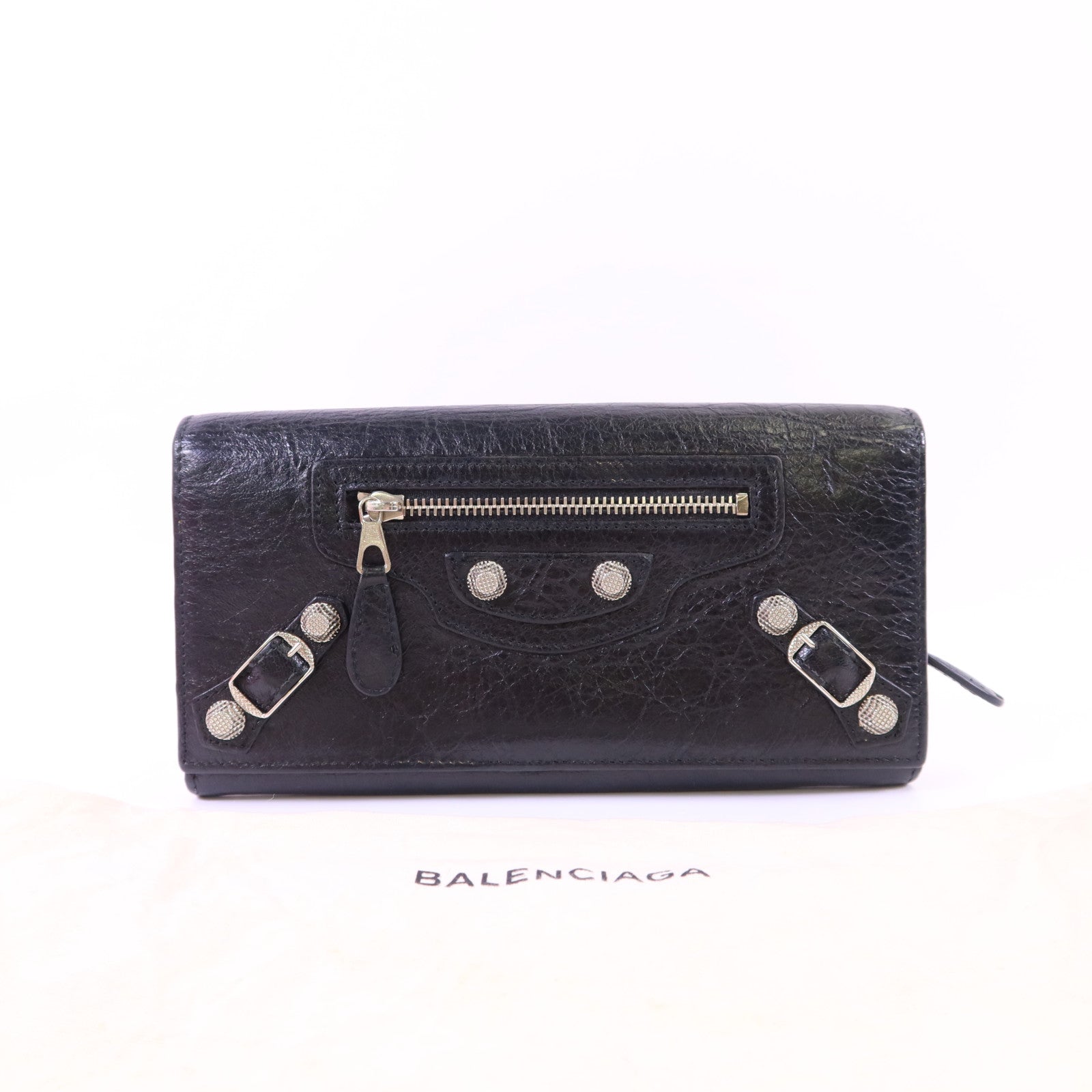 BALENCIAGA 牛皮皮革Long Wallet銀扣長錢包