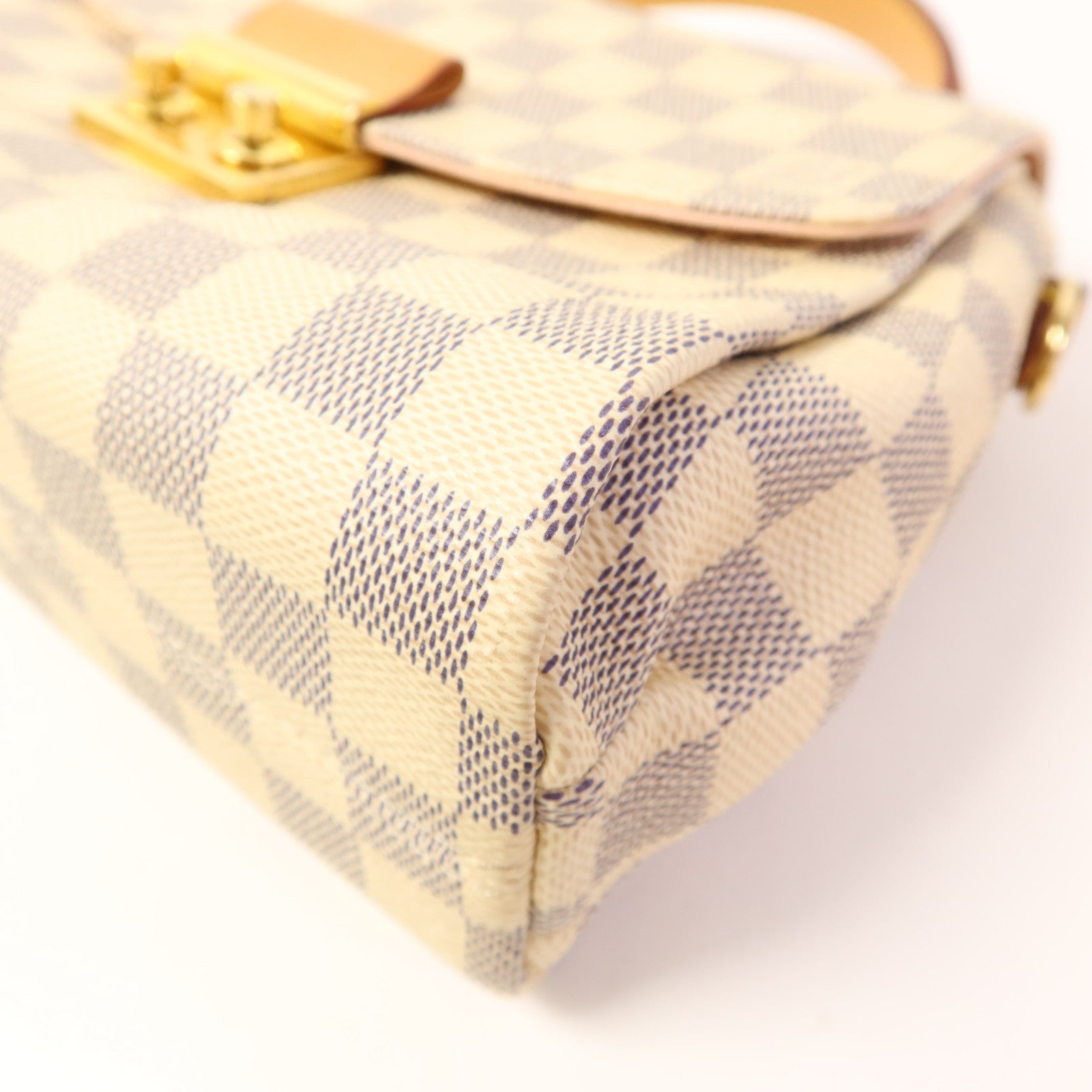 LOUIS VUITTON Damier Azur Croisette金扣手挽肩背兩用袋