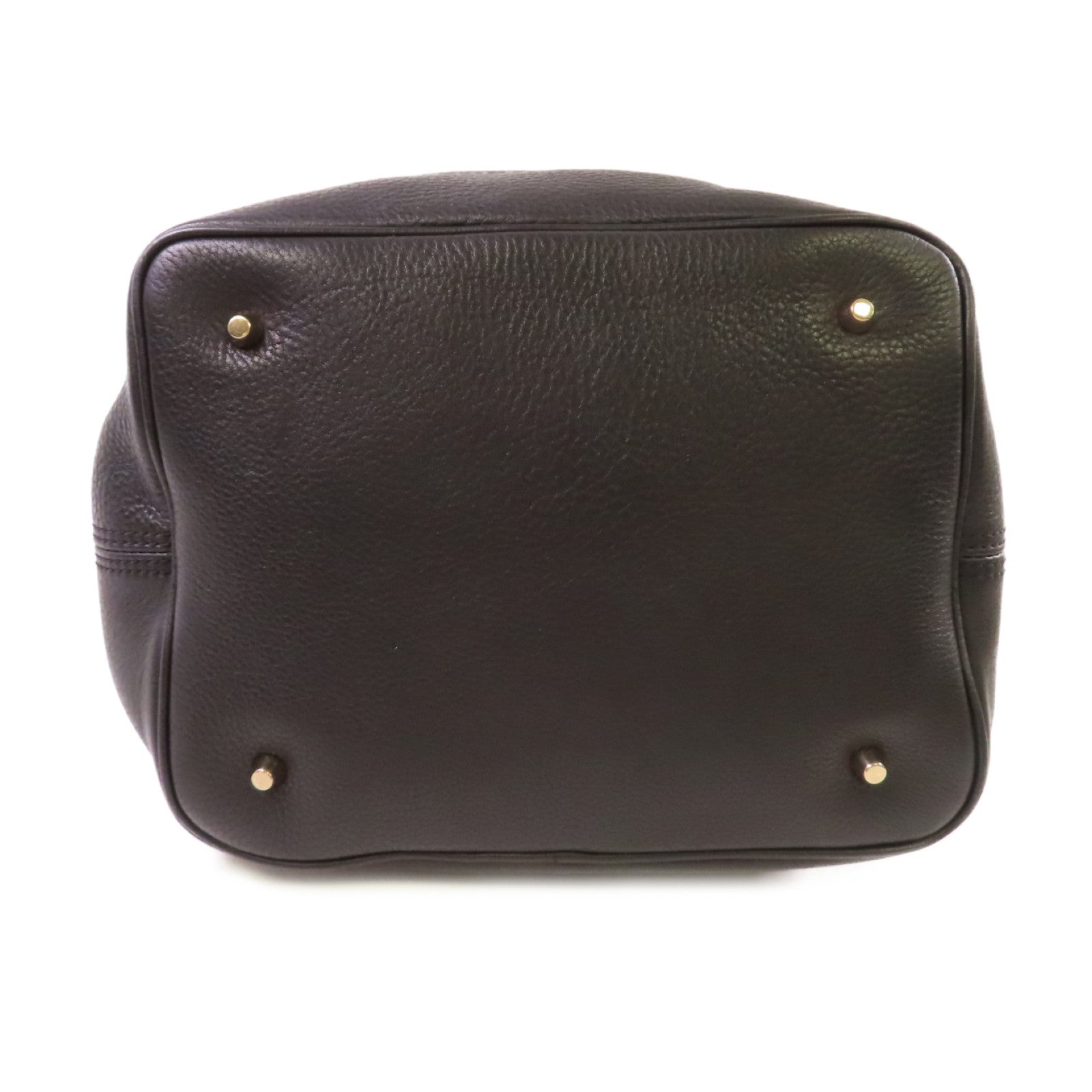 BURBERRY 【激減優惠】牛皮皮革Bucket 2Way Bag銀扣手挽肩背兩用袋黑色
