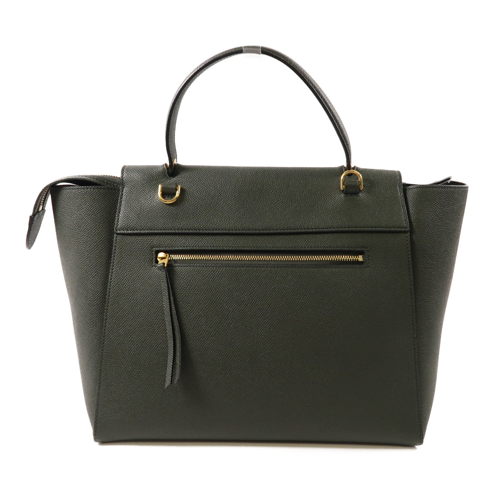 CELINE 牛皮皮革Mini Belt Bag金扣手挽肩背兩用袋深綠色