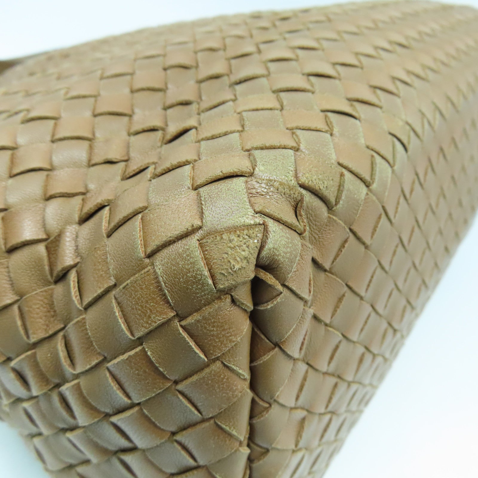 BOTTEGA VENETA 【激減優惠】羊皮皮革Shoulder Bag金扣肩背袋啡色