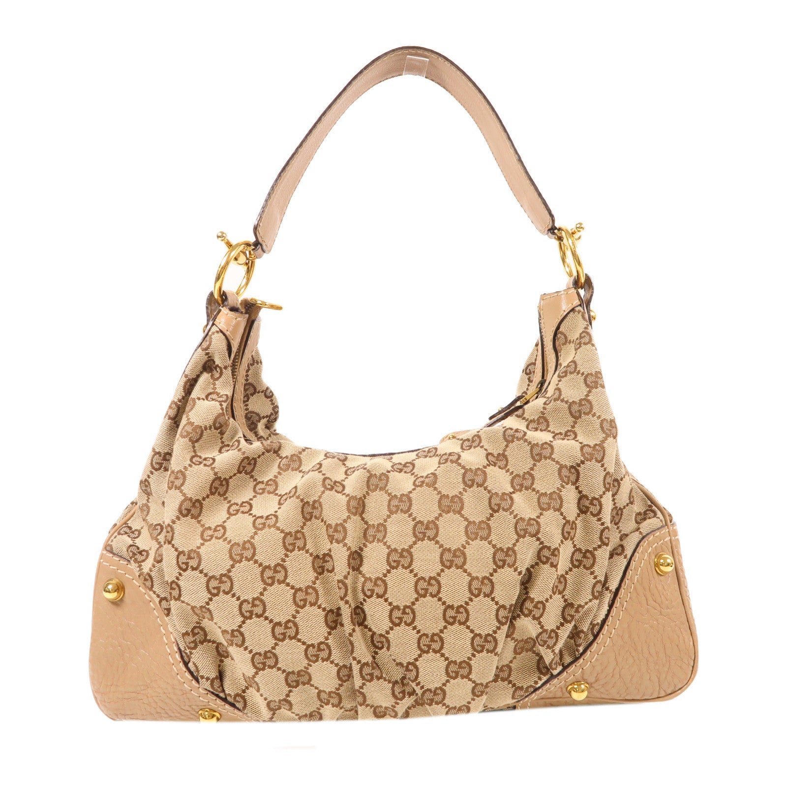 GUCCI 【激減優惠】帆布Shoulder Bag金扣肩背袋棕色