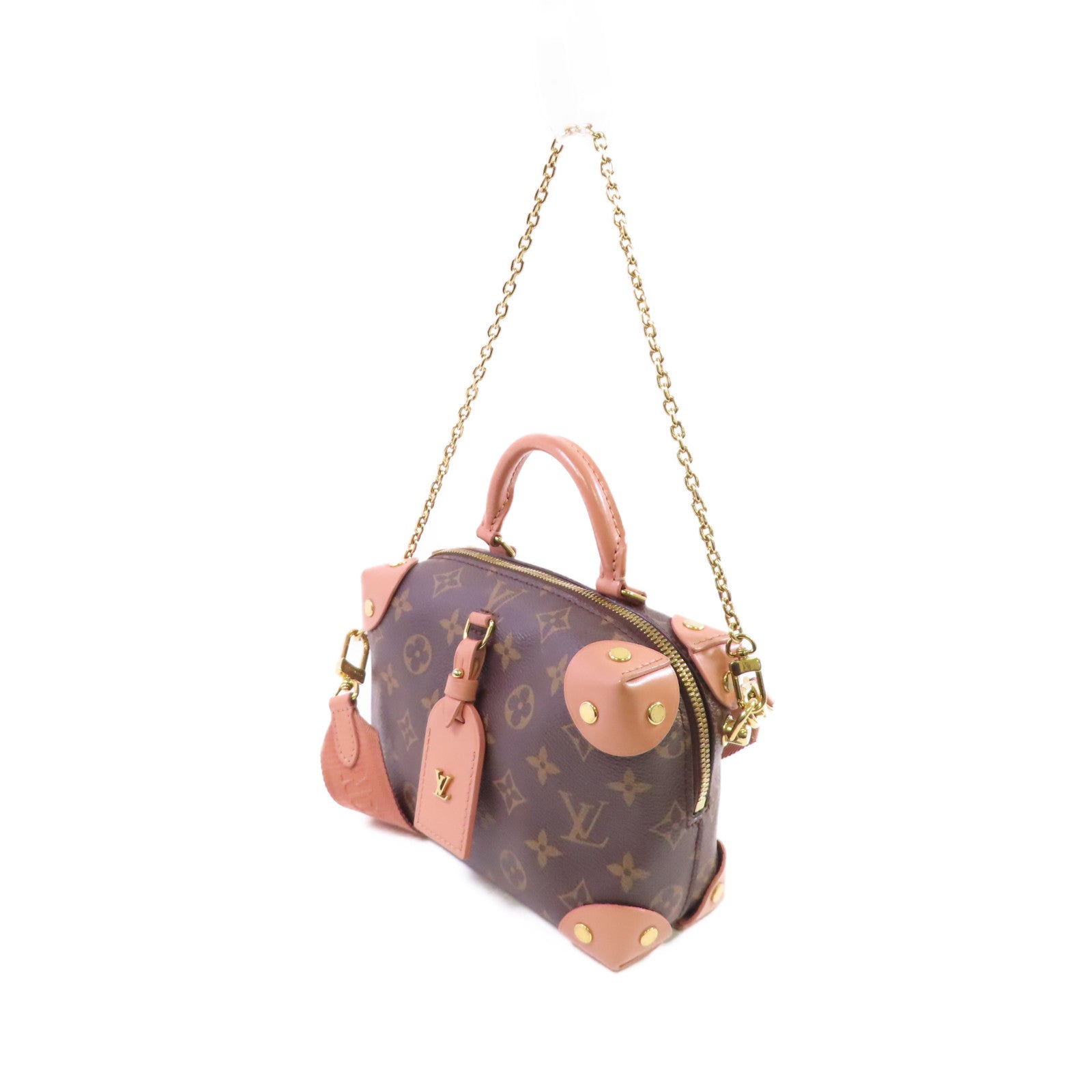 LOUIS VUITTON Monogram Petite Malle Souple 2Way Shoulder Bag金扣手挽肩帶兩用袋