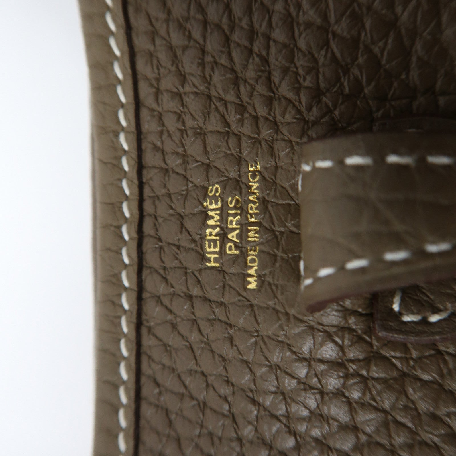HERMES Clemence皮革Evelyne TPM金扣肩背袋大象灰色