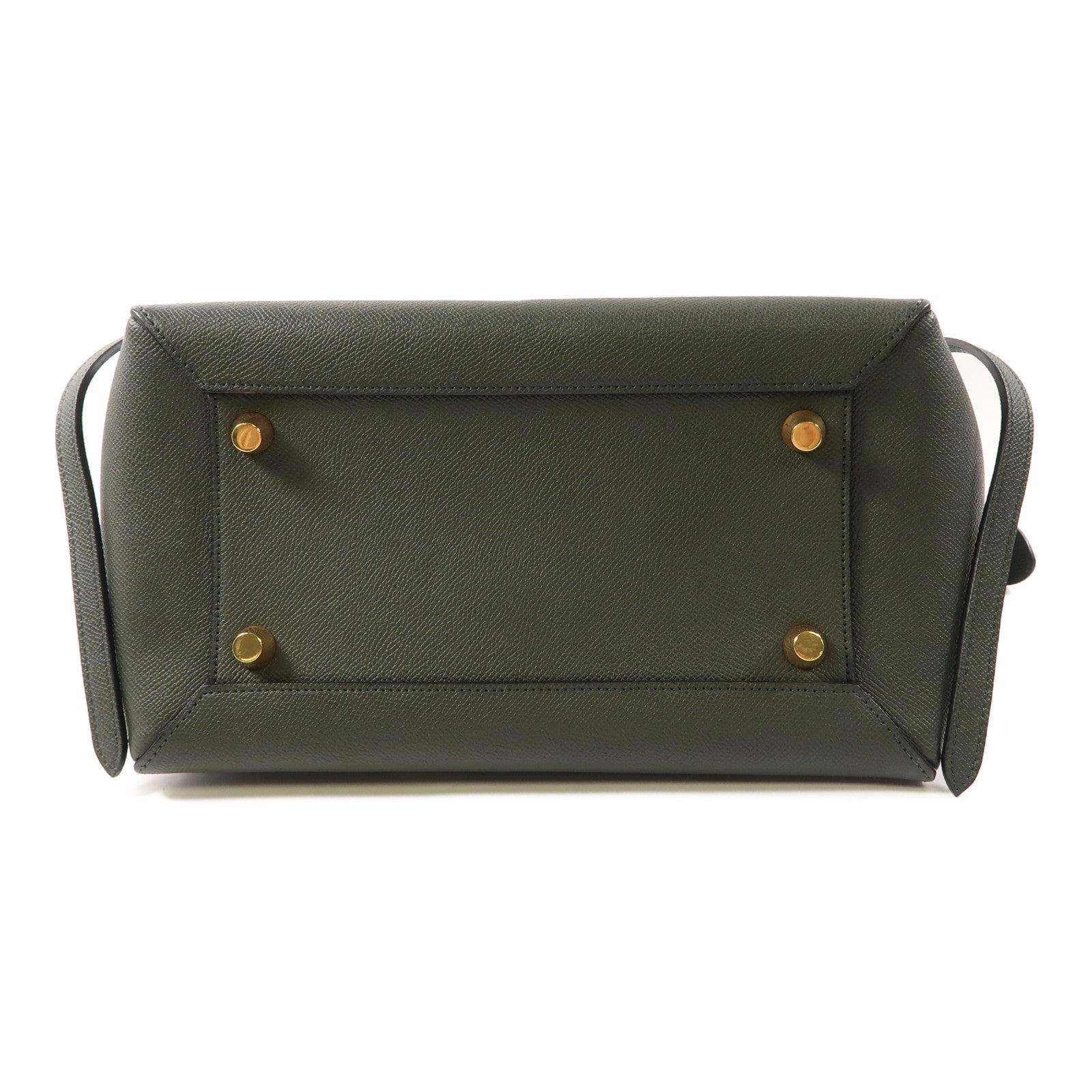 CELINE 牛皮皮革Mini Belt Bag金扣手挽肩背兩用袋深綠色
