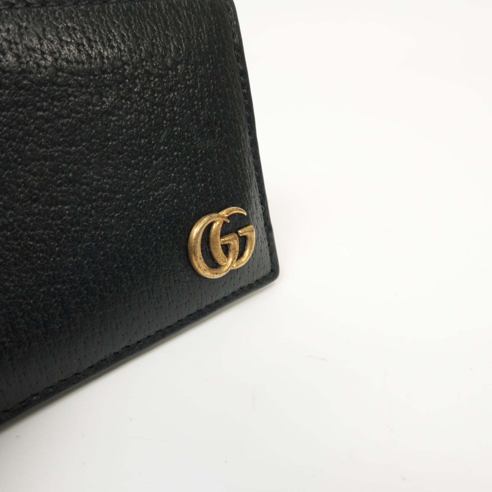 GUCCI 【激減優惠】牛皮皮革Wallet金扣錢包黒色