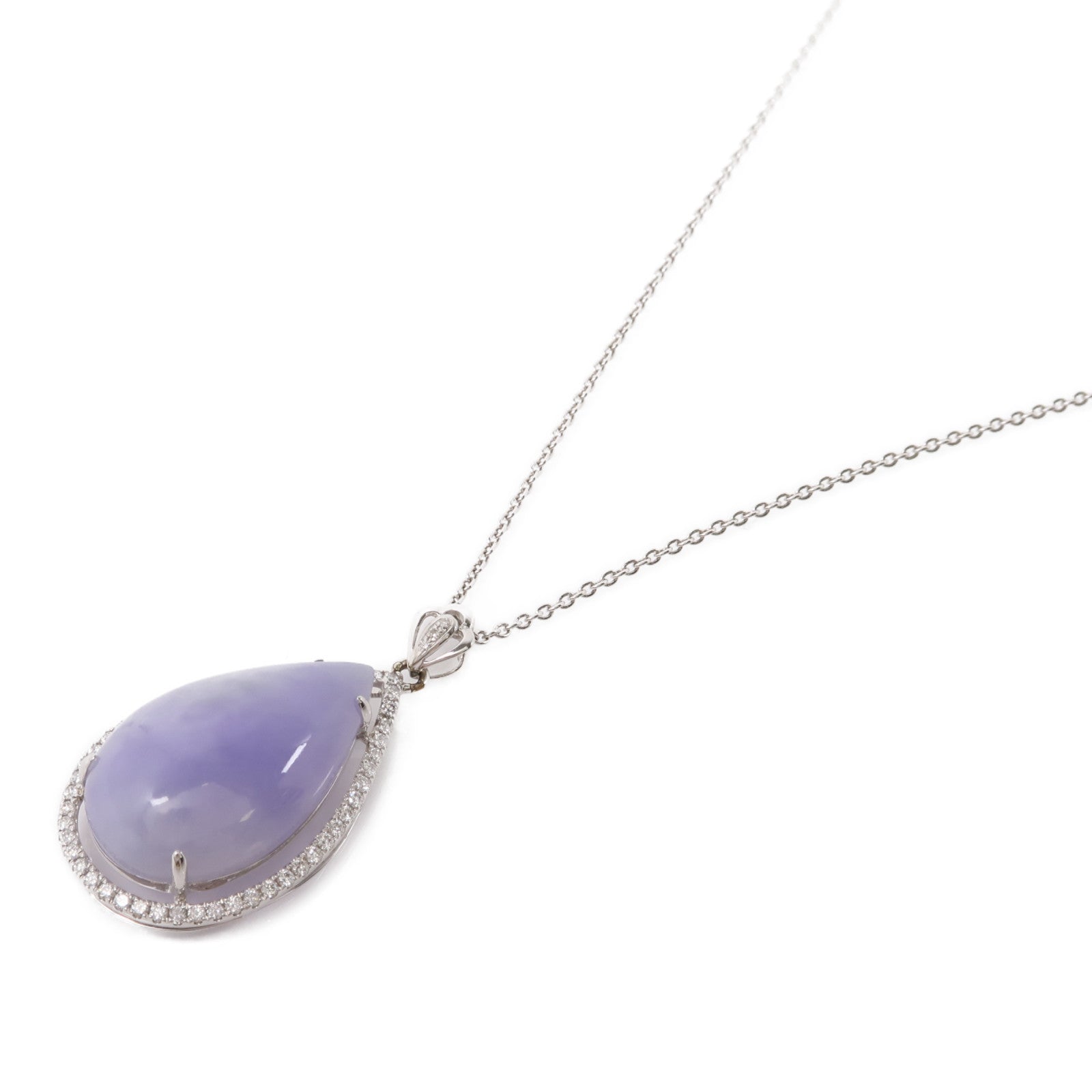 JEWELRY 18K白金Jade Necklace翡翠項鍊紫色