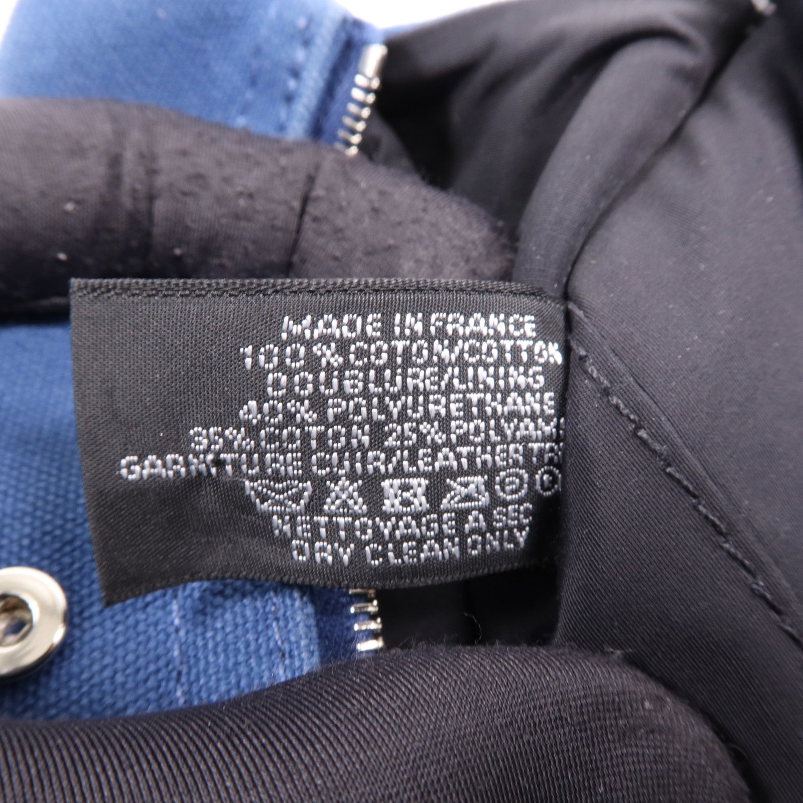 HERMES Swift皮革/棉質Embroidery Logo Camaiueu Pouch銀扣手拿包