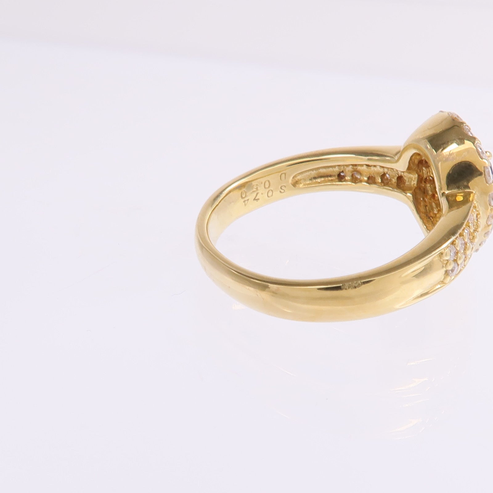 JEWELRY 【激減優惠】18K黃金Sapphire Diamond Ring藍寶石/鑽石戒指US#5.5