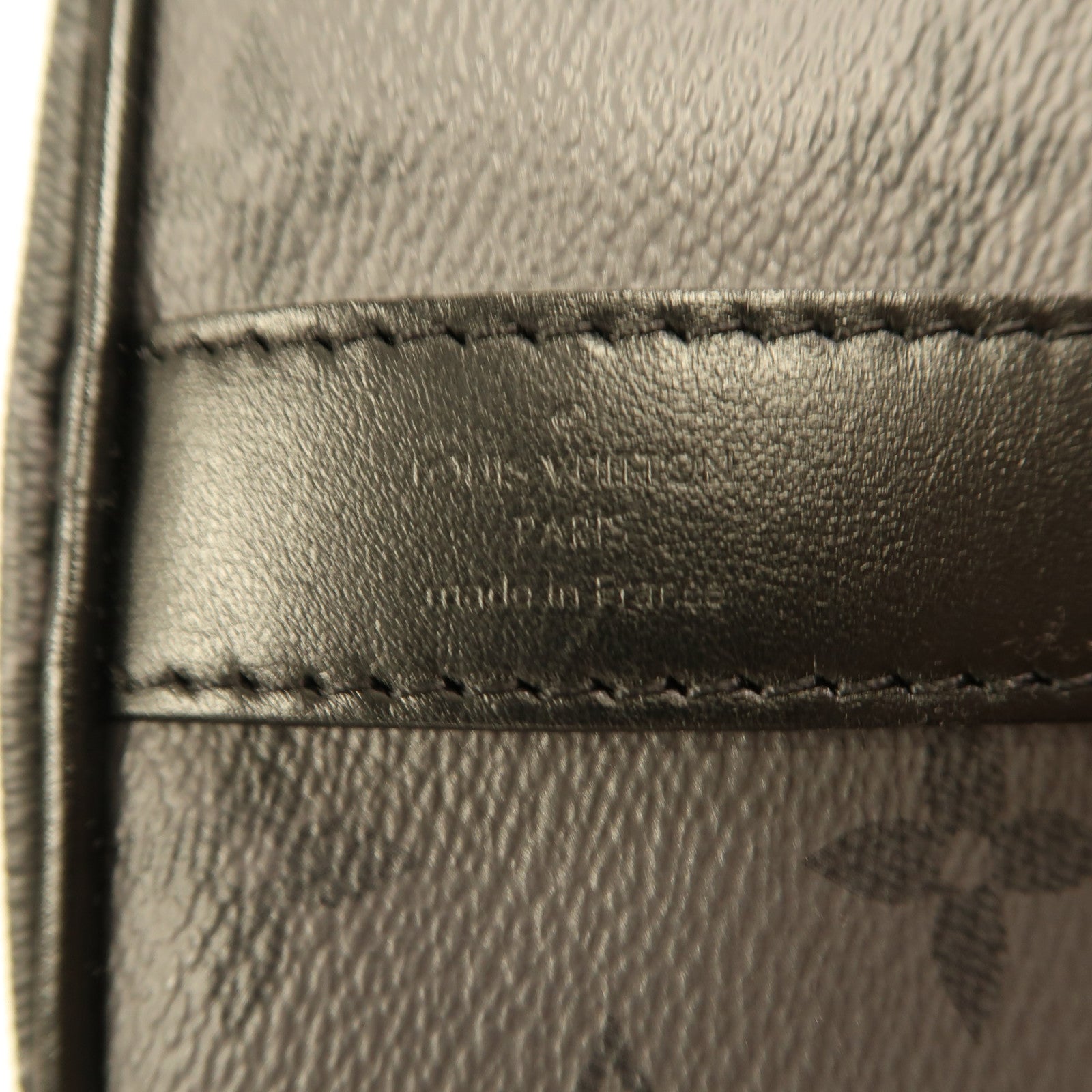 LOUIS VUITTON Monogram Eclipse Keepall Bandouliere 25銀扣手挽肩背兩用袋黑色