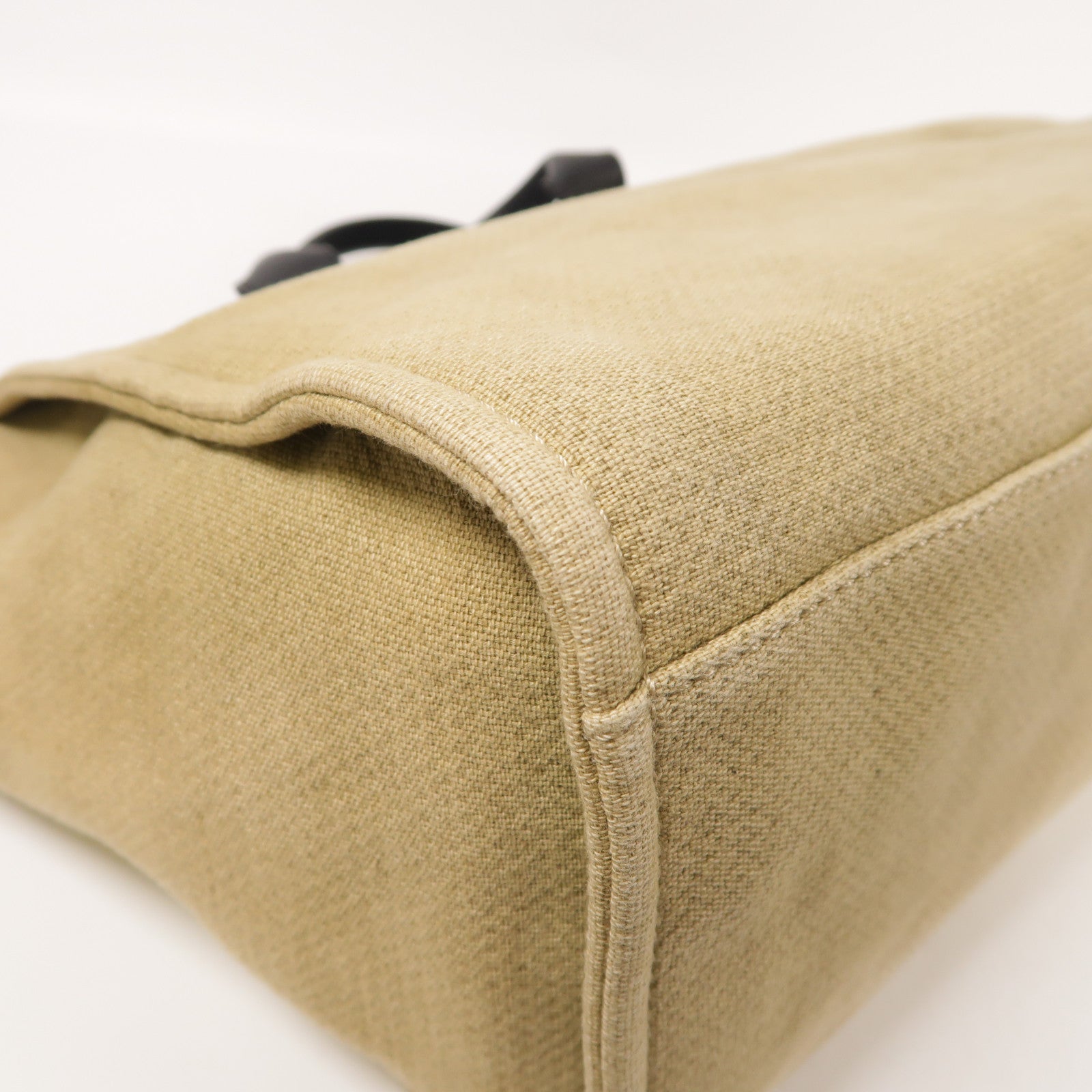 CHANEL CC SHW Deauville Tote 2way Shoulder Bag Canvas Beige