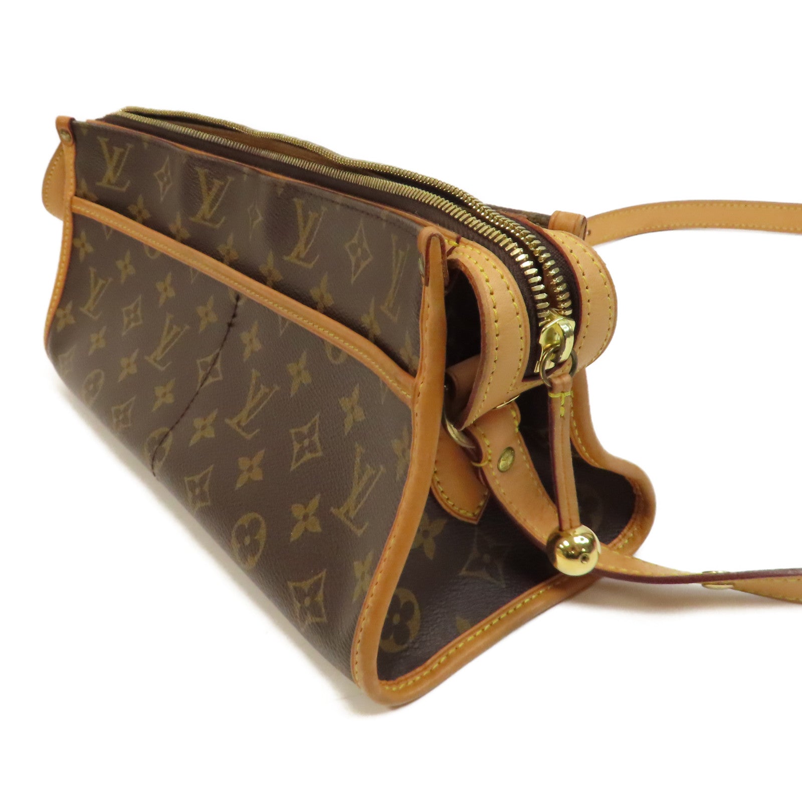LOUIS VUITTON Monogram Popincourt金扣肩背袋啡色