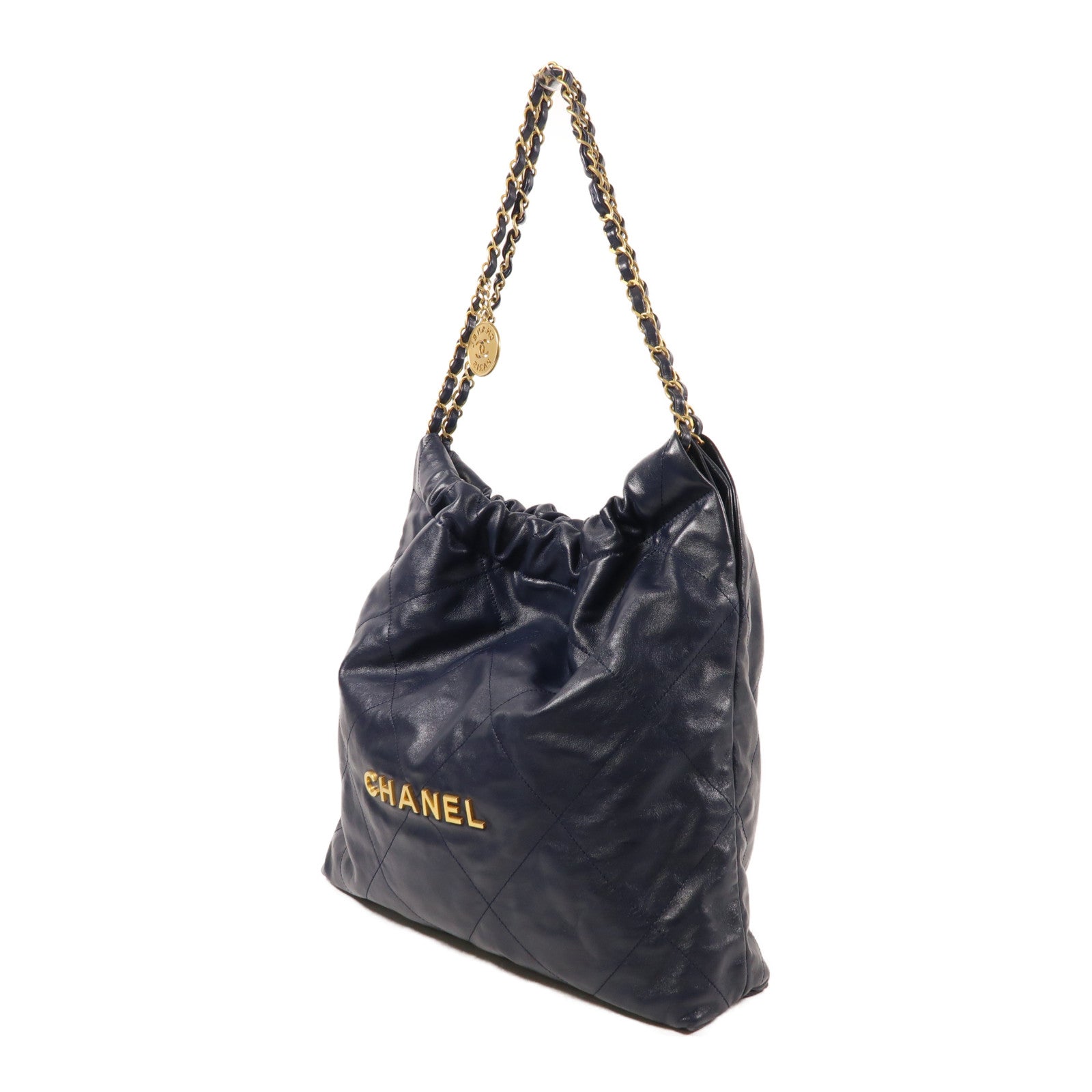 CHANEL 牛皮皮革Chanel 22 Medium金扣鏈帶手挽袋