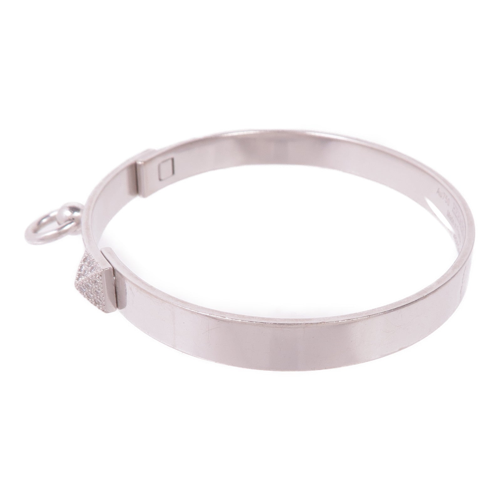 HERMES 18K白金Collier De Chien Bangle手鐲