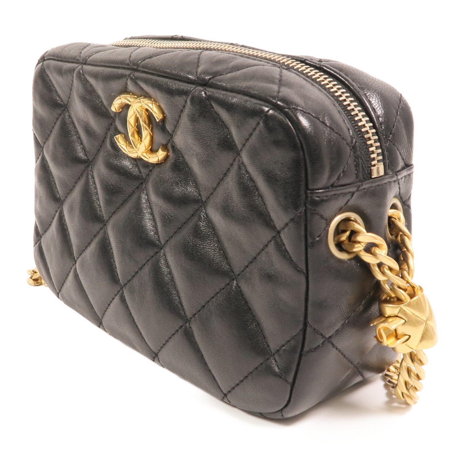 CHANEL 【激減優惠】羊皮皮革Chain Shoulder金扣鏈帶肩背袋