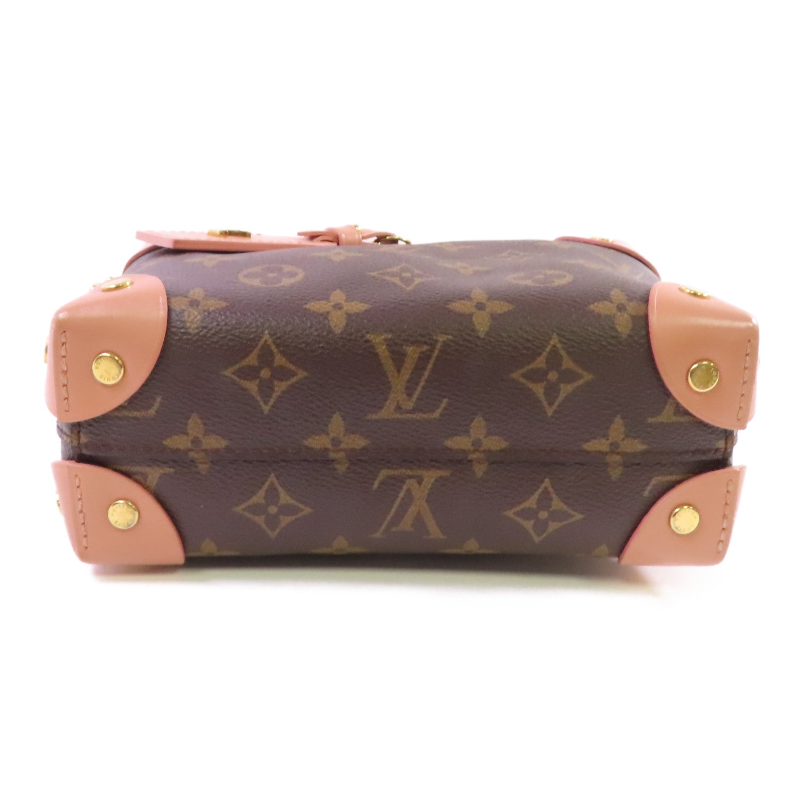 LOUIS VUITTON Monogram Petite Malle Souple 2Way Shoulder Bag金扣手挽肩帶兩用袋