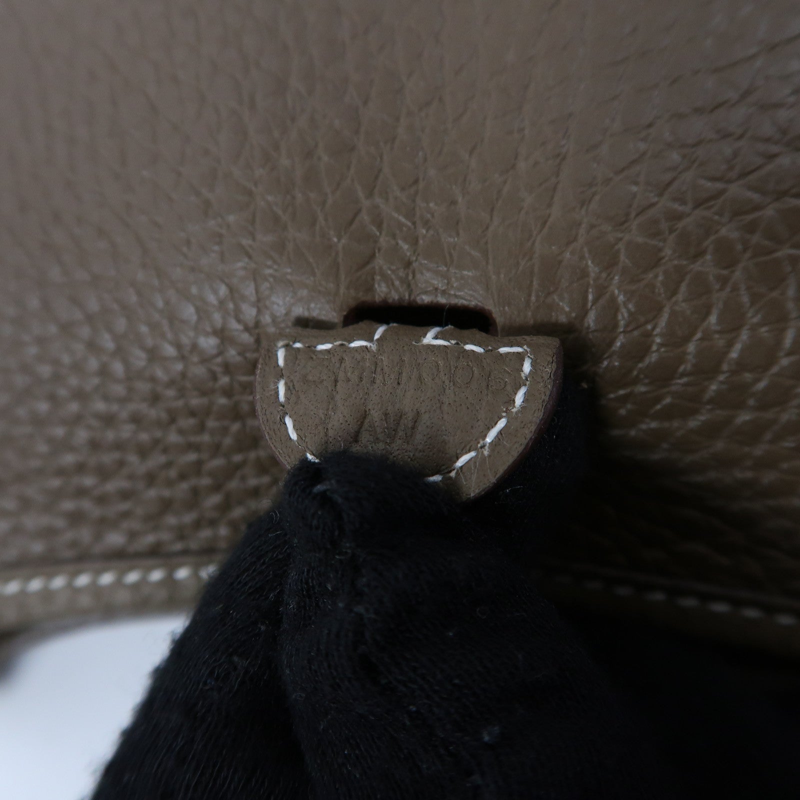 HERMES Clemence皮革Evelyne TPM金扣肩背袋大象灰色
