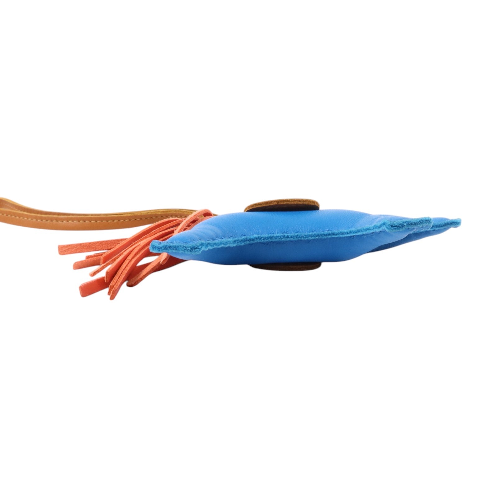 HERMES Milo皮革Rodeo PM掛飾Bleu Zanzibar/Gold/Rose Texas