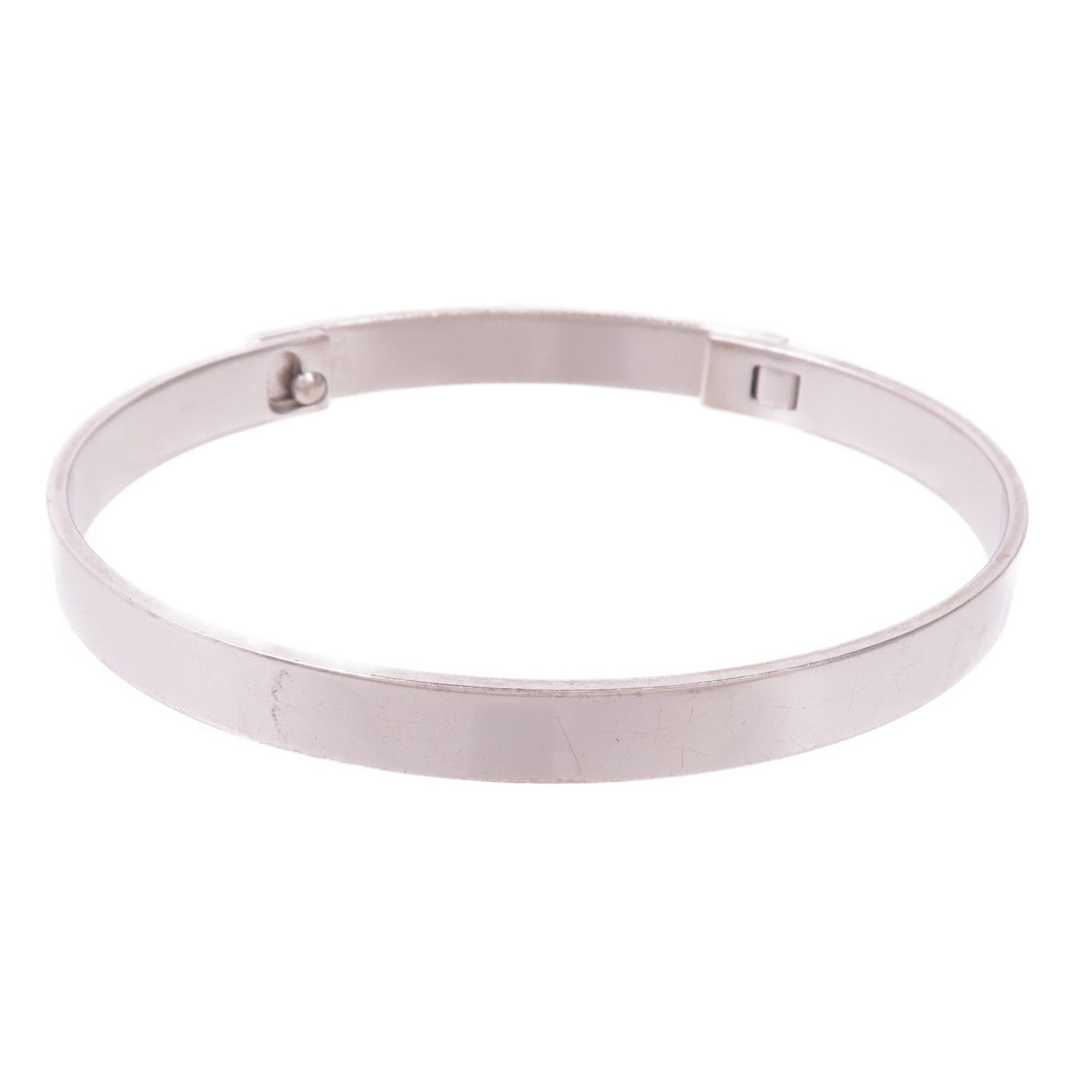 HERMES 18K白金Collier De Chien Bangle手鐲
