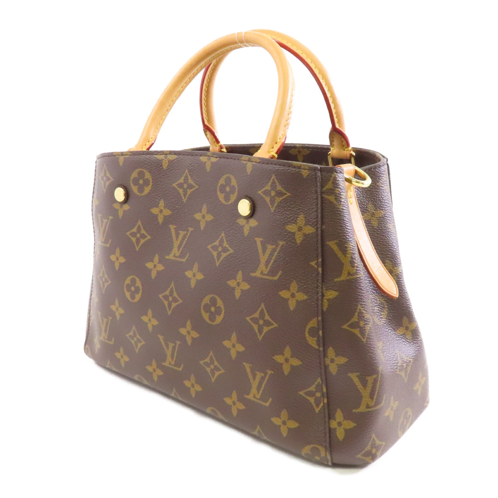 LOUIS VUITTON Monogram Montaigne BB金扣手挽肩背兩用袋啡色