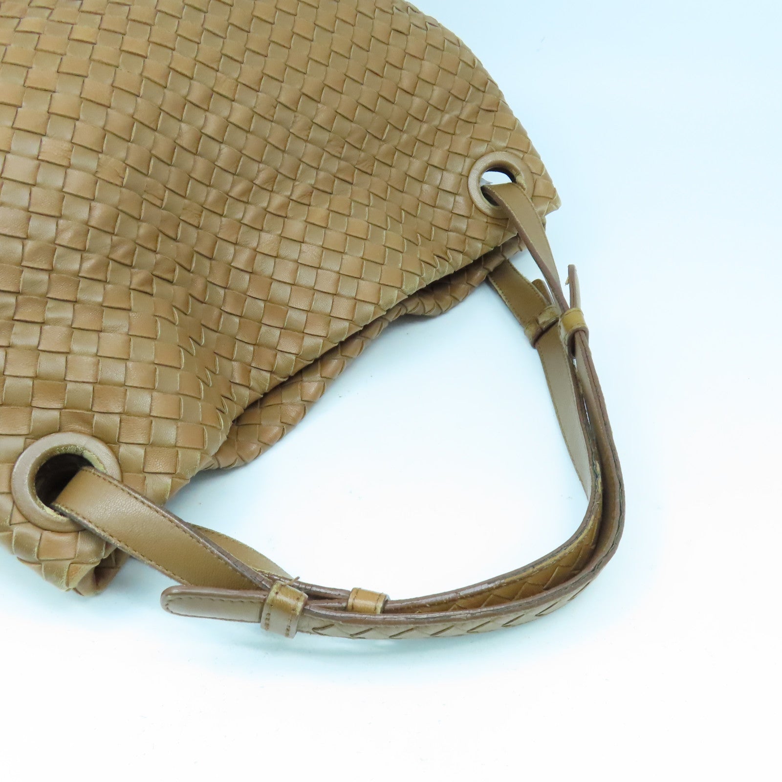 BOTTEGA VENETA 【激減優惠】羊皮皮革Shoulder Bag金扣肩背袋啡色