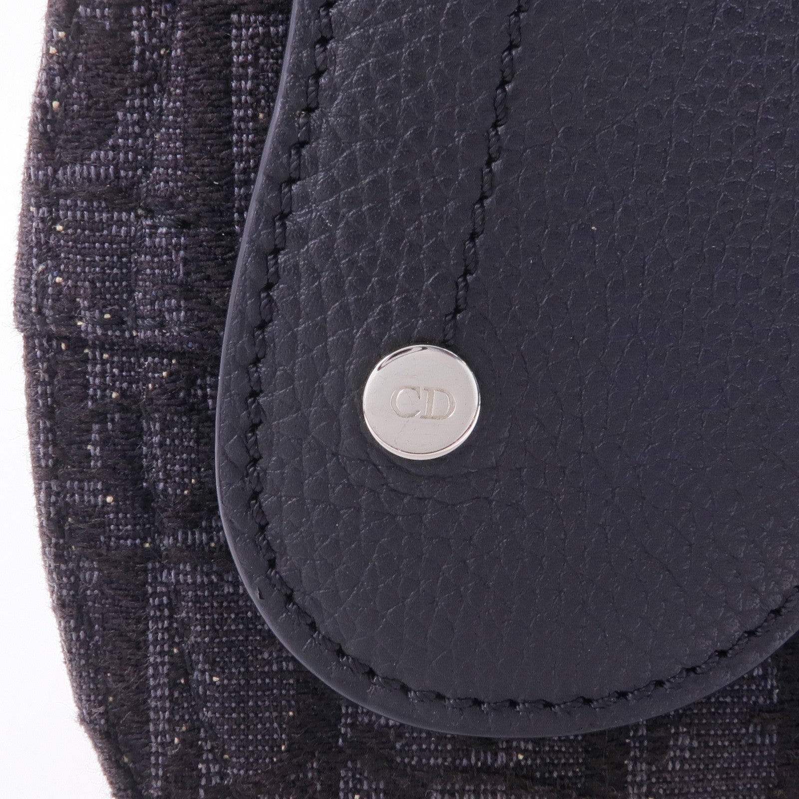 Dior 帆布/皮革Saddle Bag肩背袋