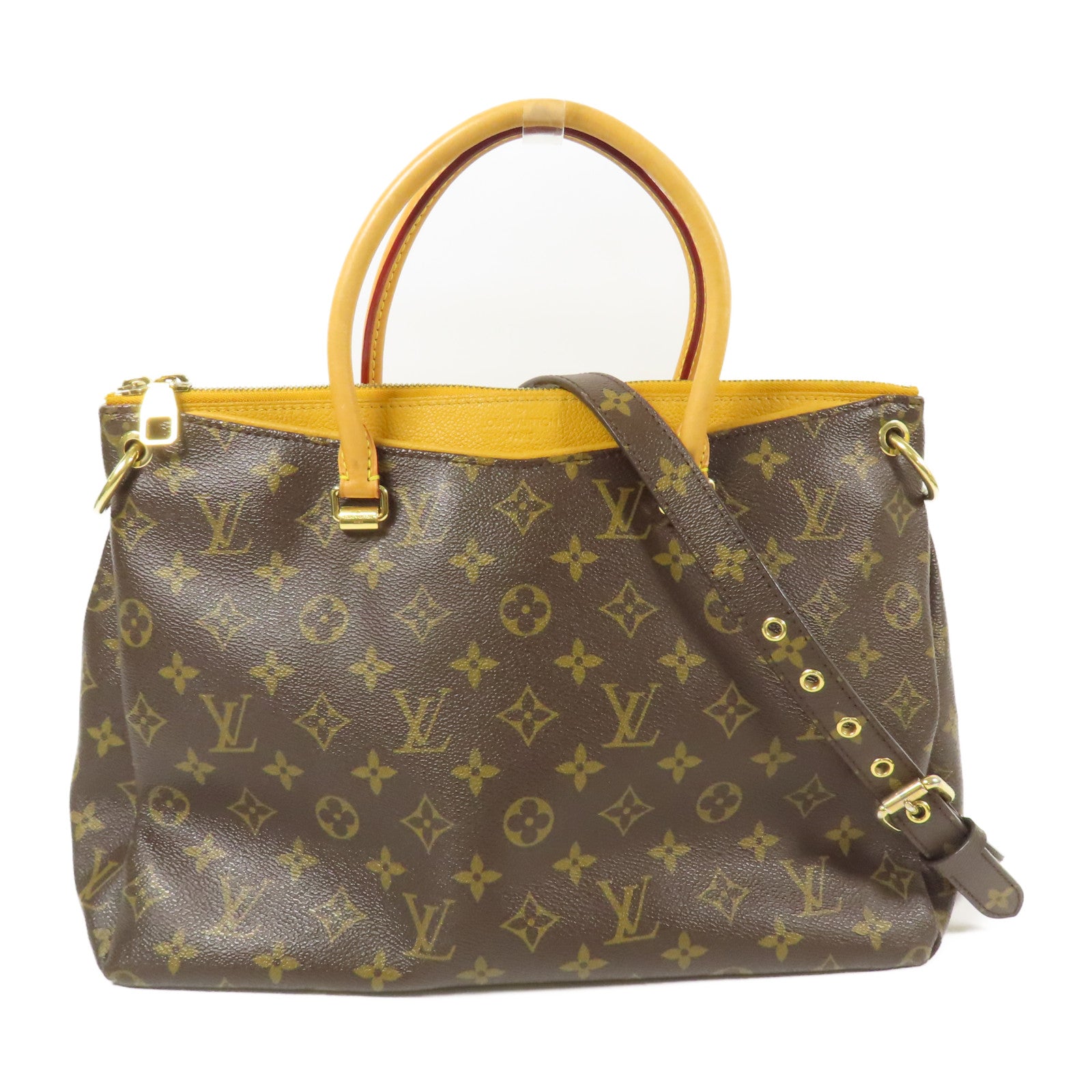 LOUIS VUITTON LV GHW Pallas MM 2 Way Shoulder Bag M40906 Monogram Brown