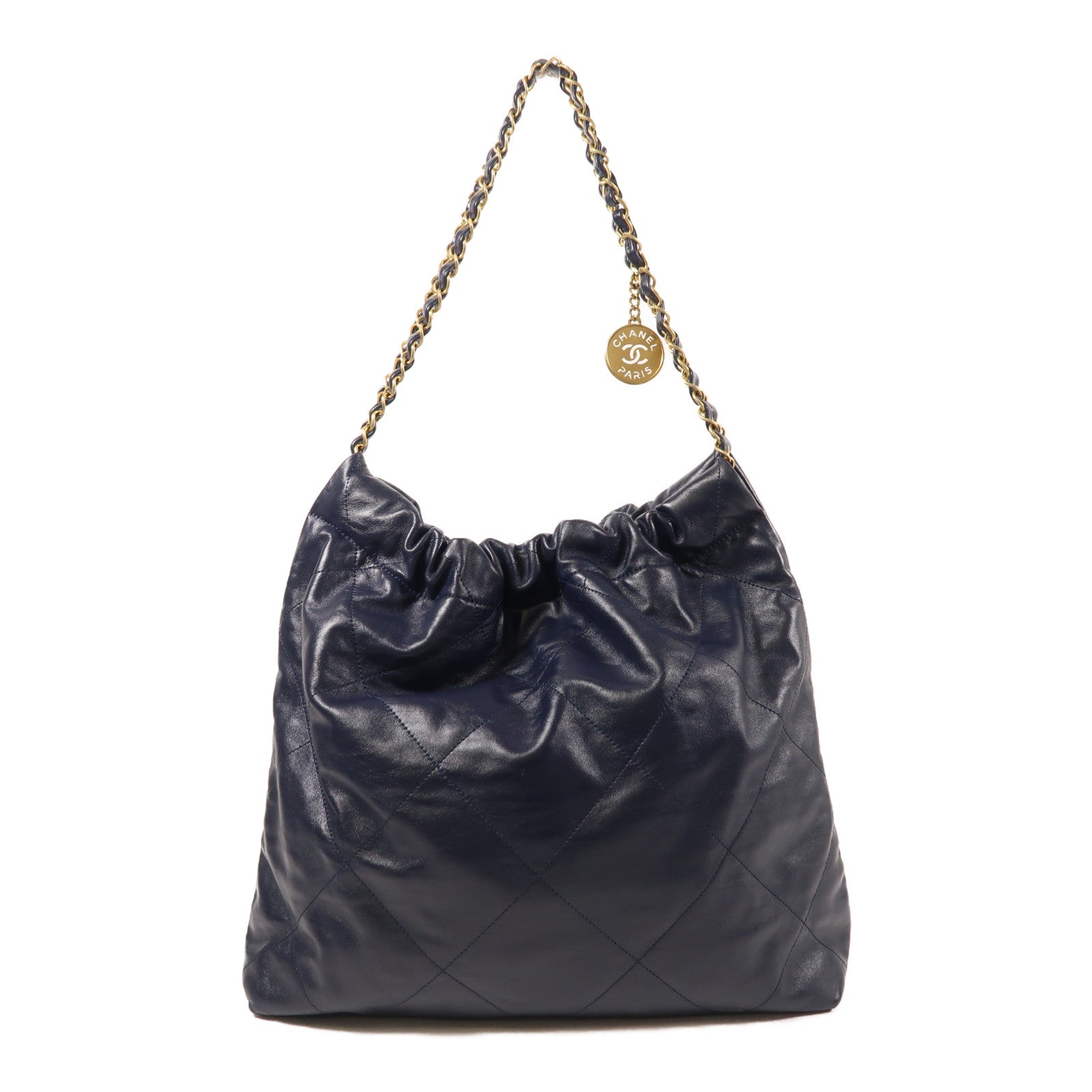 CHANEL 牛皮皮革Chanel 22 Medium金扣鏈帶手挽袋