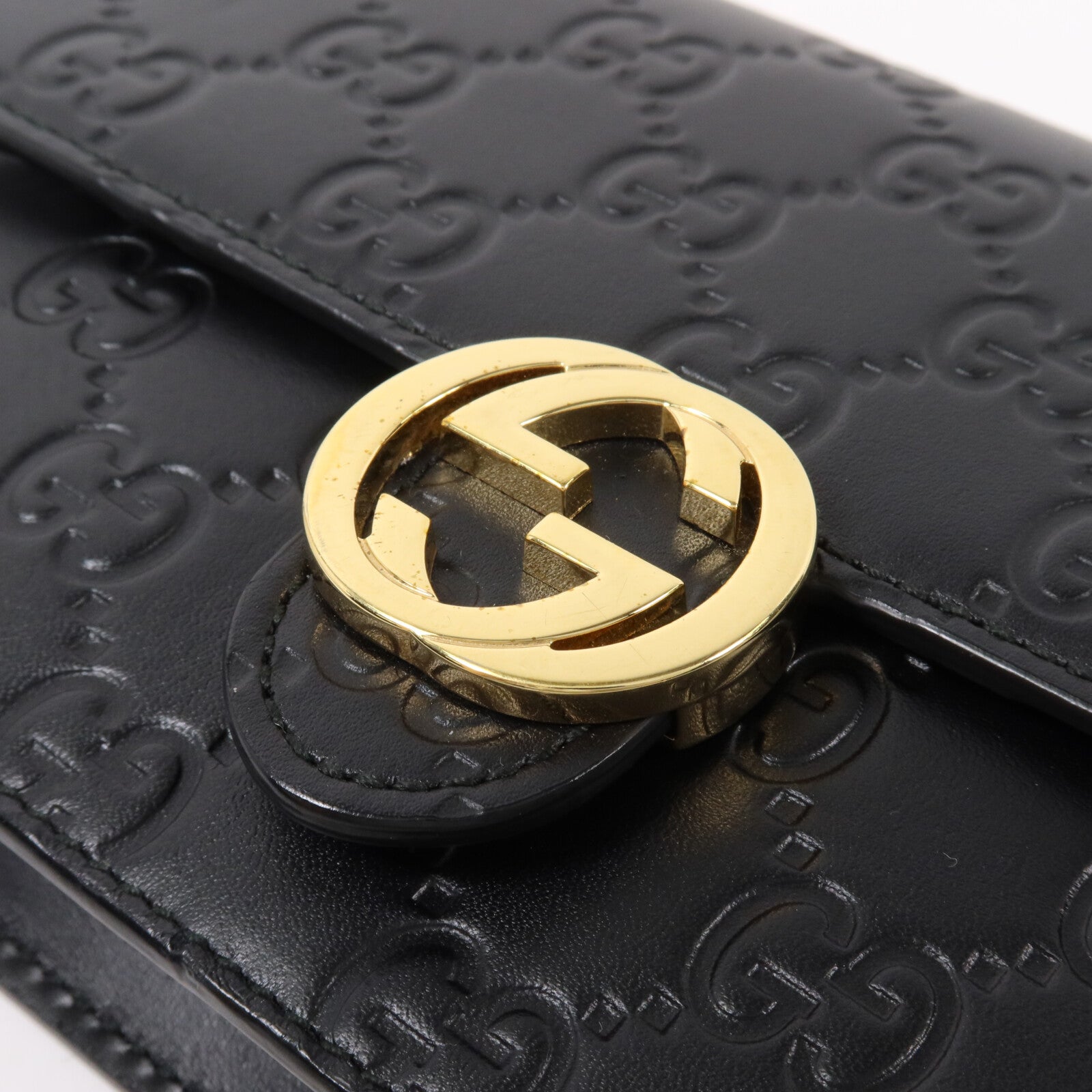 GUCCI 牛皮皮革Guccissima Chain Wallet鏈帶肩背袋