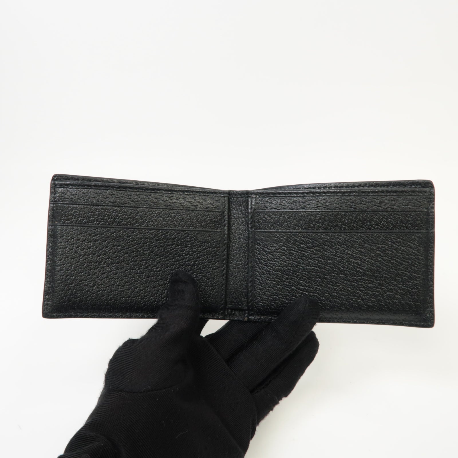 GUCCI 【激減優惠】牛皮皮革Wallet金扣錢包黒色