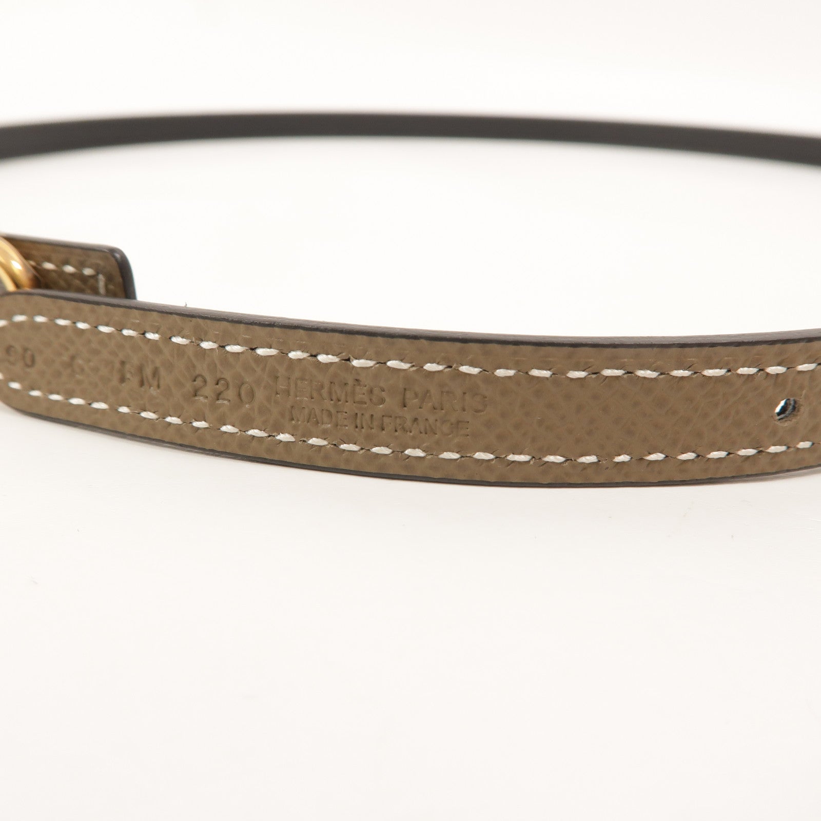 HERMES Epsom/Swift皮革Gamma Reversible Belt皮帶Etoupe/Noir